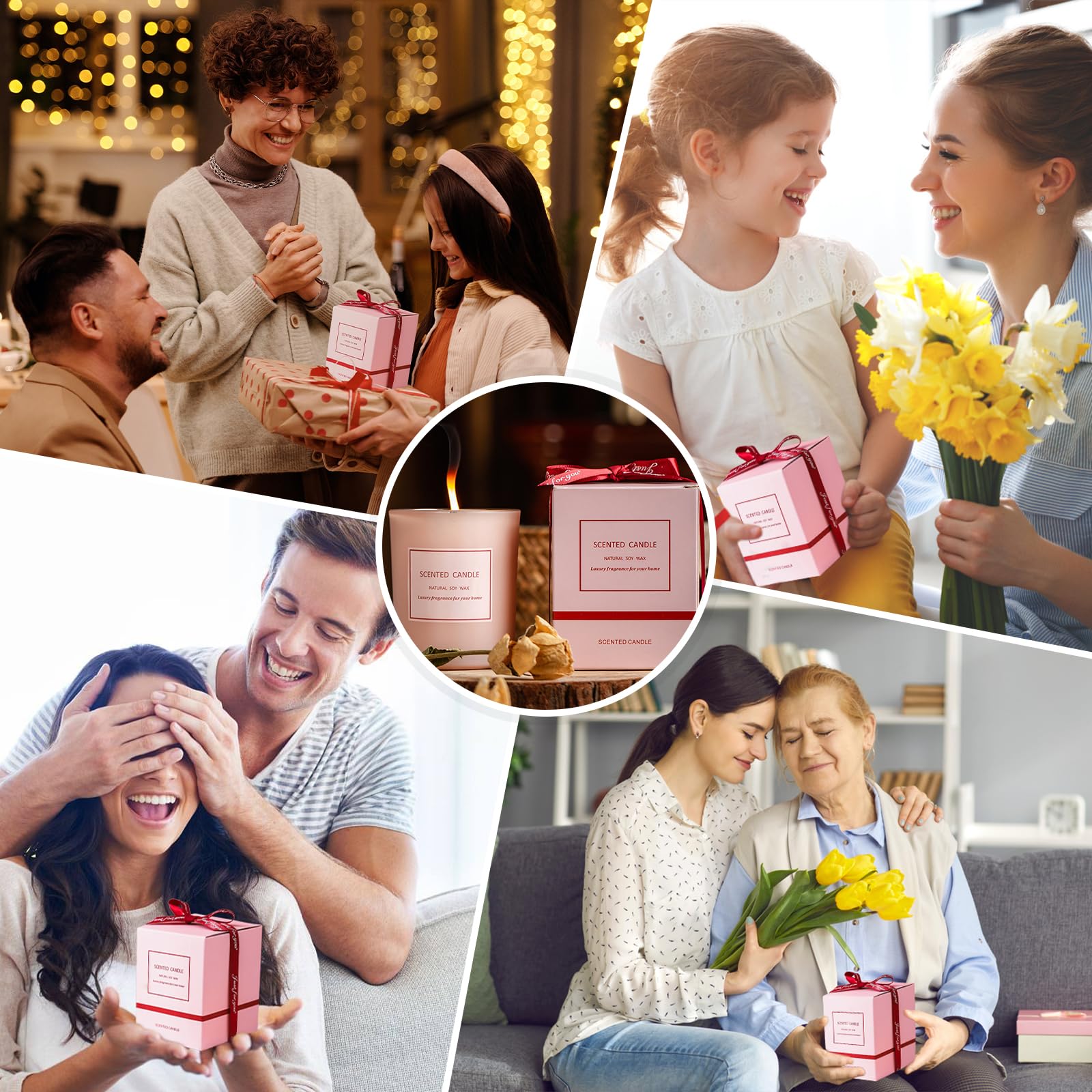 POWSHELF Scented Candle Gifts for Women, Bathroom Decor Candle for Home Scented, 5.5 Oz Jar - AB Mystery