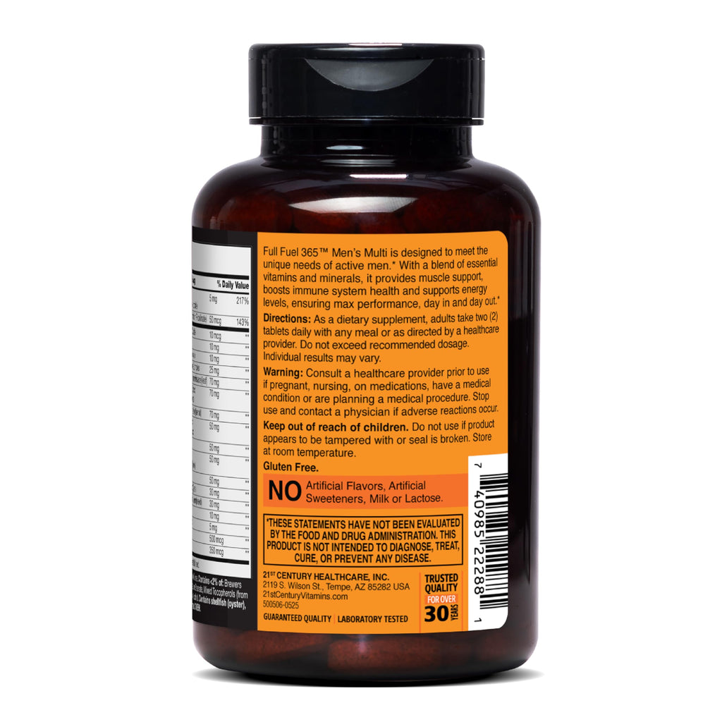 21st Century Full Fuel 365 Active Men’s Multivitamin, 120 Tablets, Daily Vitamins and Minerals for Energy, Muscle Support, Immune Health, No Gluten - AB Mystery