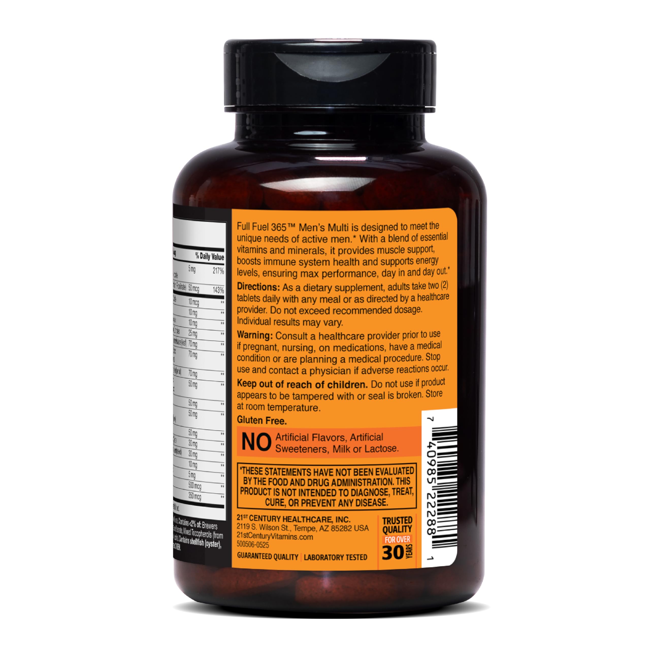 21st Century Full Fuel 365 Active Men’s Multivitamin, 120 Tablets, Daily Vitamins and Minerals for Energy, Muscle Support, Immune Health, No Gluten - AB Mystery