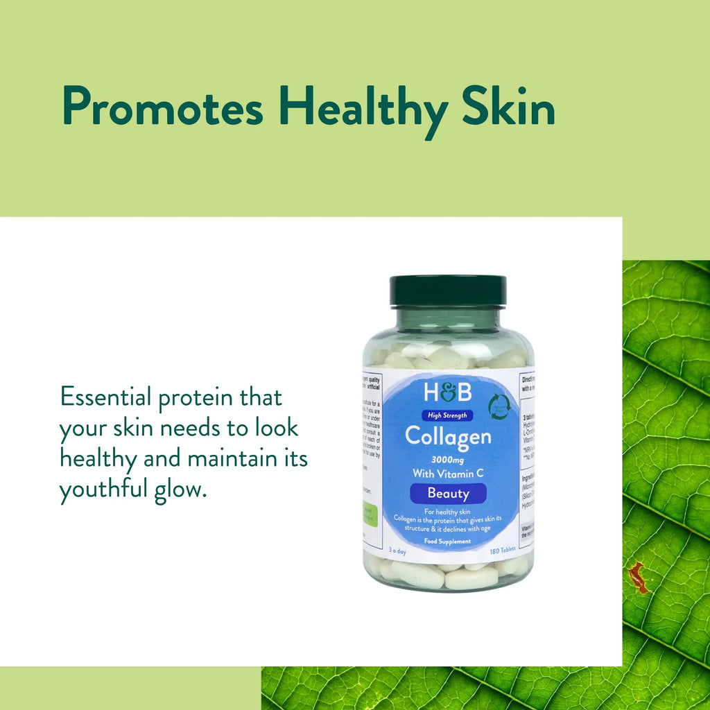 Holland & Barrett Bovine Collagen Tablet 3000mg - Type I Collagen Peptides - Hydrolysed Collagen with Vitamin C - Hair, Skin & Nails Holland & Barrett