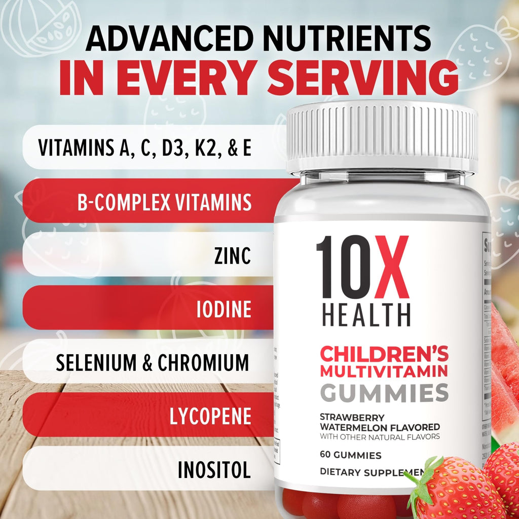 10X Health Children’s Methylated Multivitamin Gummies - 60 Count Kids Multivitamin Gummies, Complete Daily Nutrition - AB Mystery