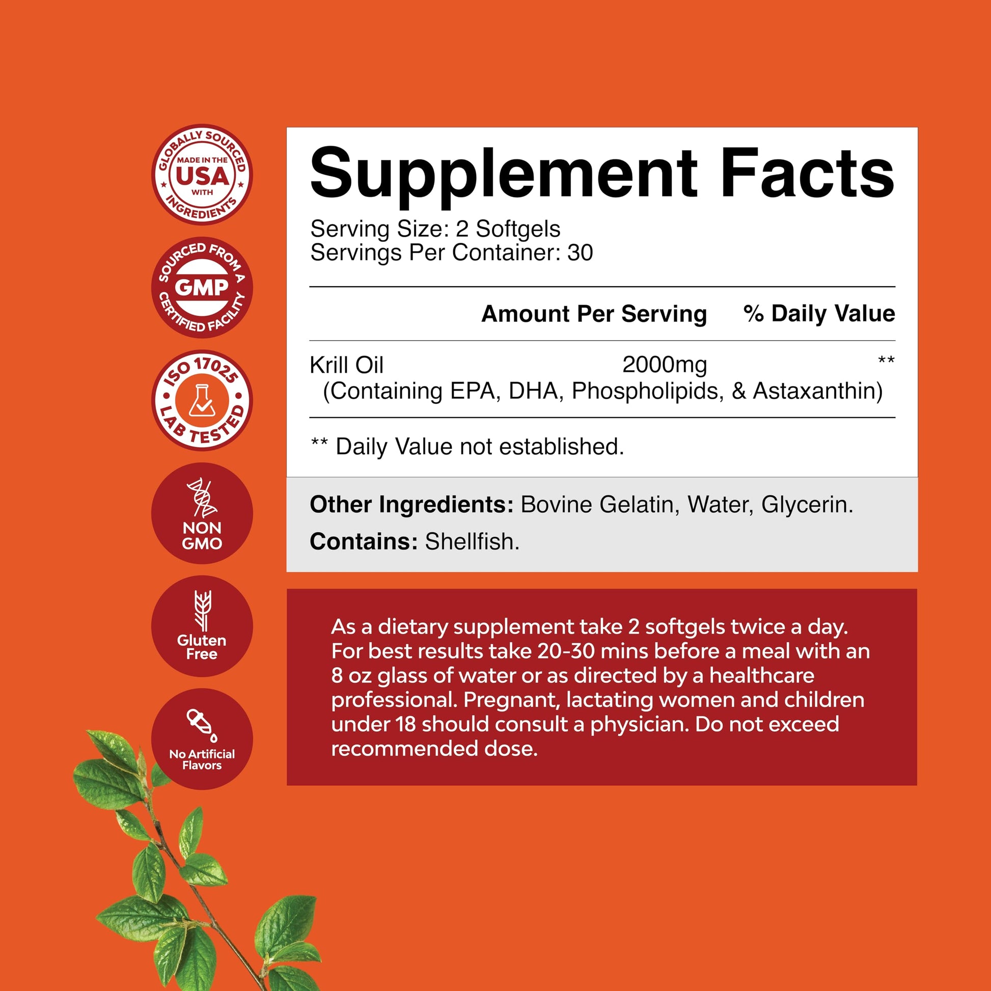 Antarctic Krill Oil 2000mg Softgels Per Serving - Omega 3 Krill Oil Supplement - AB Mystery