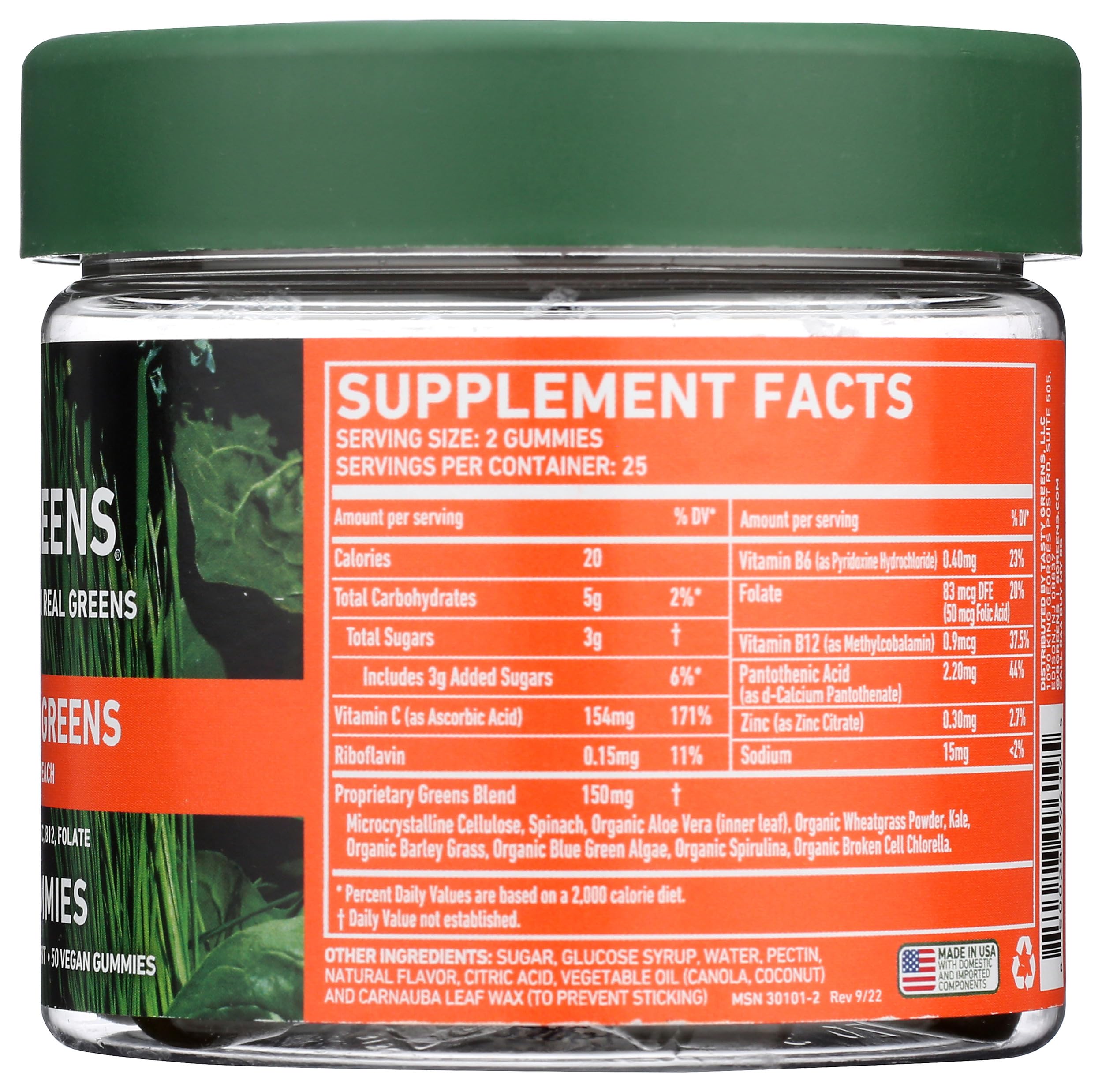 8Greens Daily Greens Gummies - Superfood Booster, Energy & Immune Support - AB Mystery
