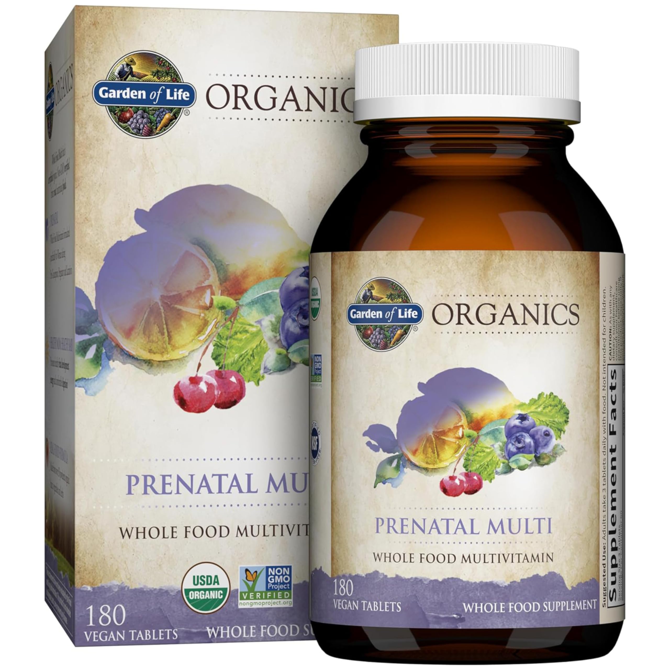Garden of Life Organics Women’s Prenatal Multivitamin with Vitamin D3, B6, B12, C & Iron, Folate for Energy & Healthy Fetal Development – Organic Garden of Life