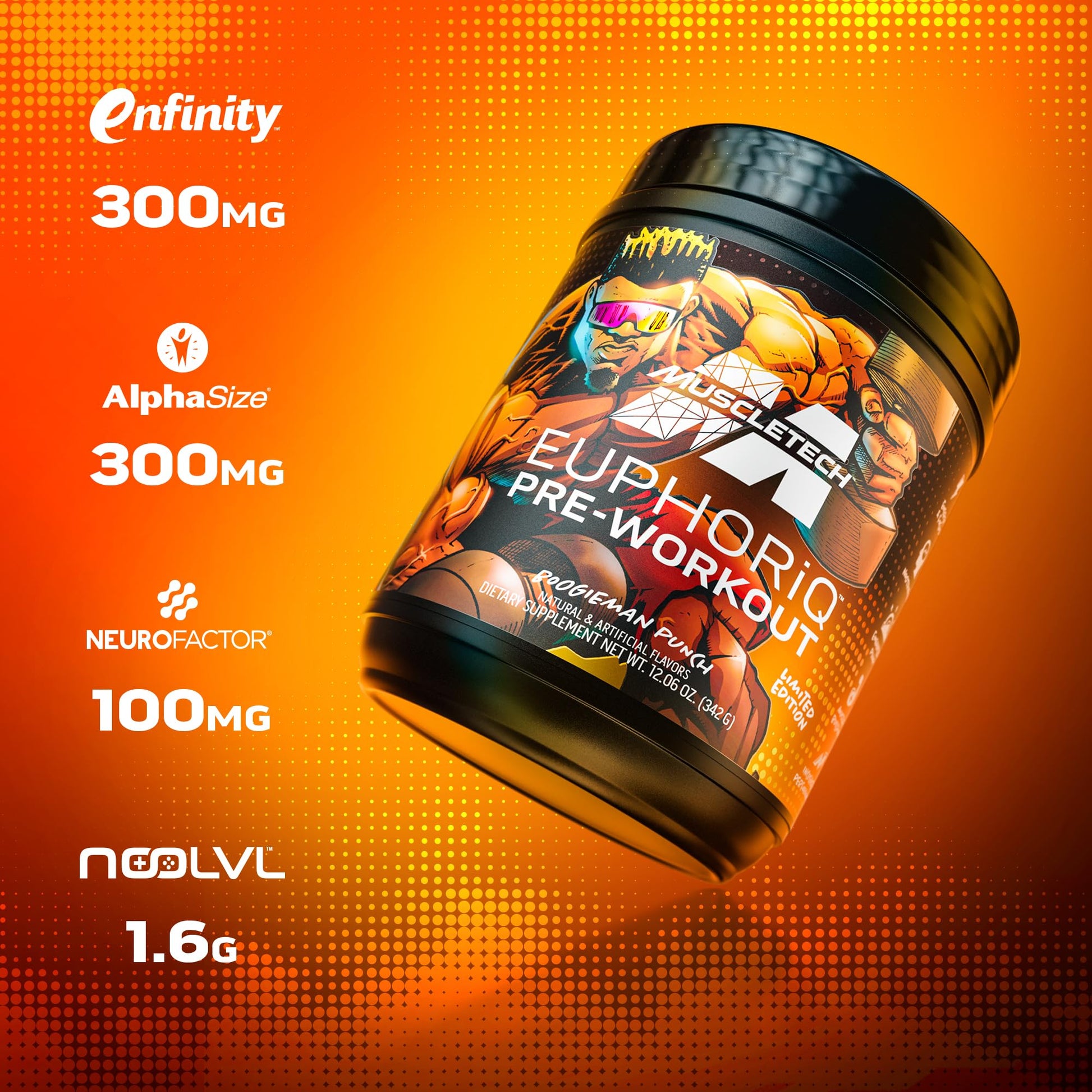 MuscleTech Pre Workout Powder EuphoriQ PreWorkout Smart Pre Workout Powder - AB Mystery