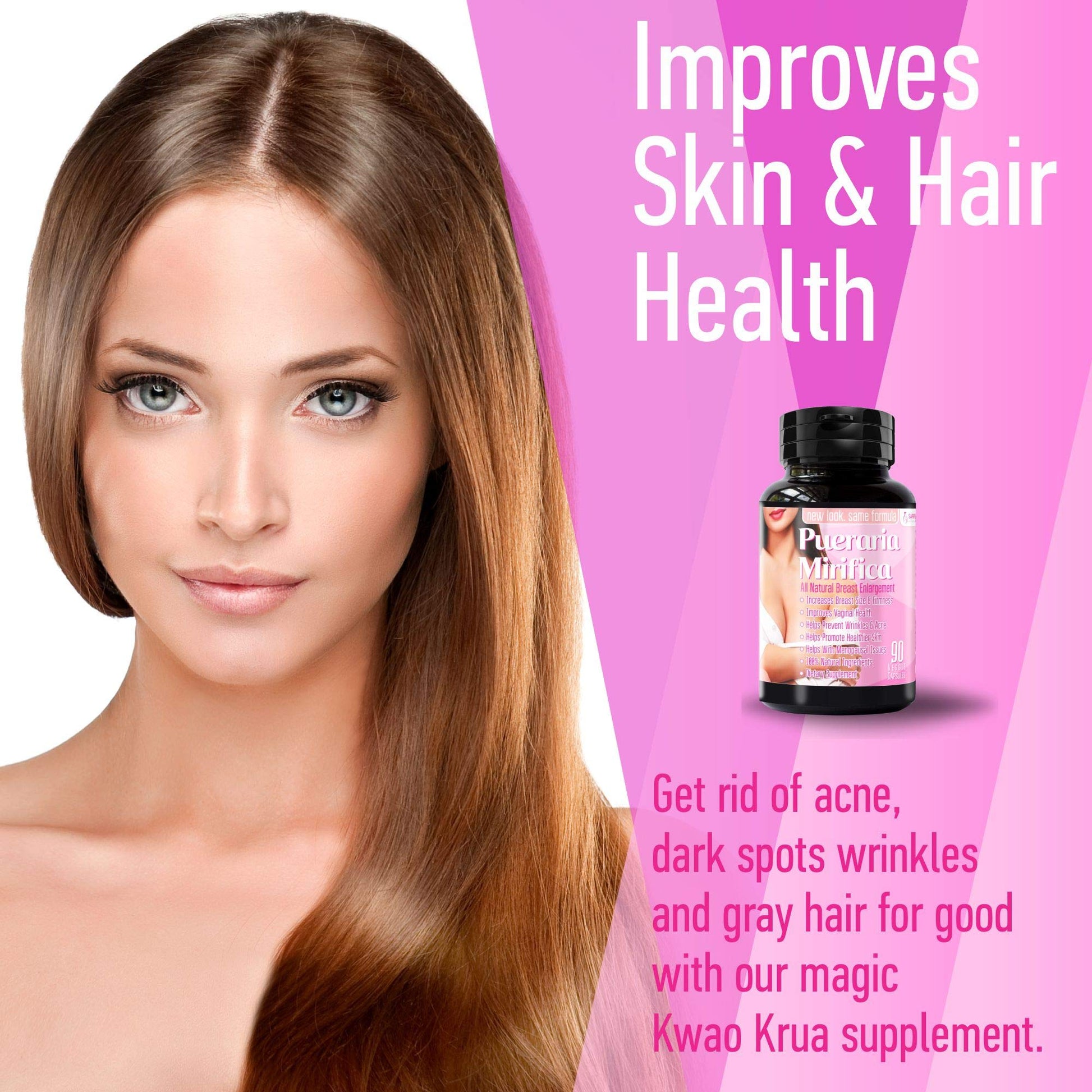 Pueraria Mirifica Capsules 2000mg Daily - Breast Enhancement Pills and Estrogen Supplement - AB Mystery