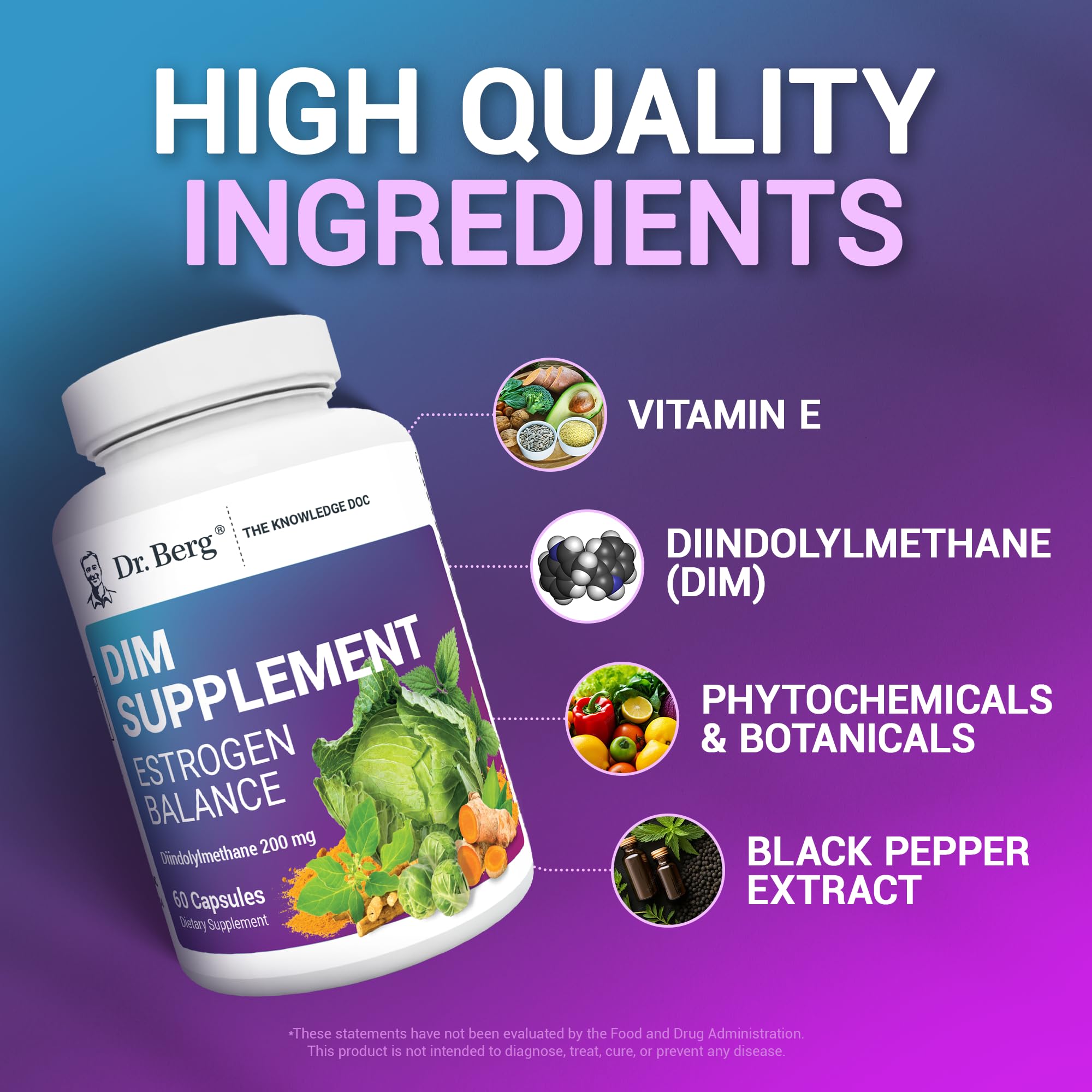 Dr. Berg DIM Supplement Estrogen Balance - Original Estrogen Supplement for Women with Diindolylmethane - AB Mystery