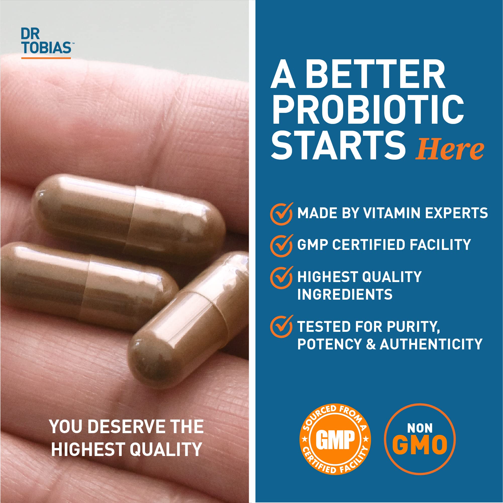 Dr. Tobias Probiotics 30 Billion, 10 Strains, 30 Billion CFU's, Targeted Release Probiotics - AB Mystery