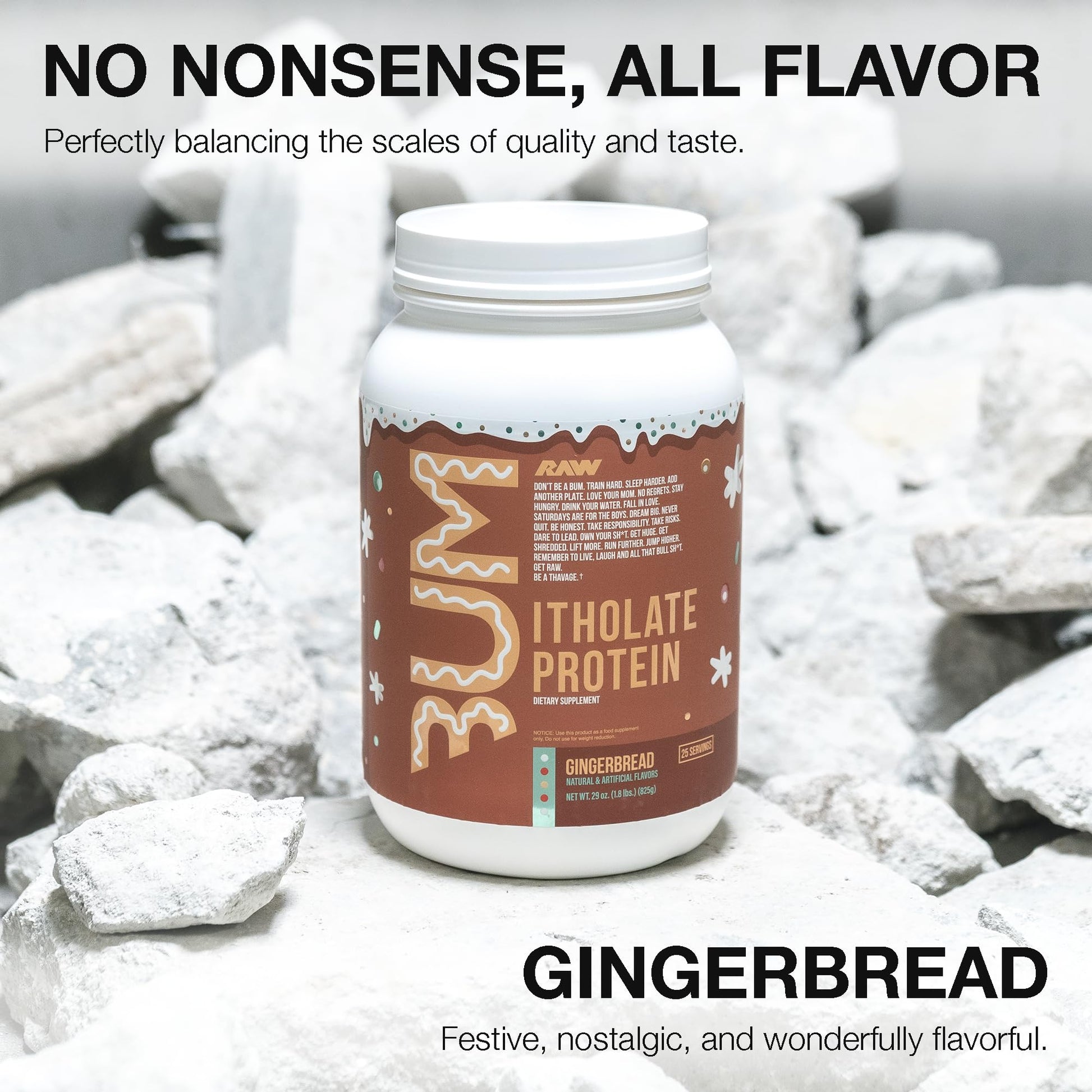 RAW Whey Isolate Protein Powder, Gingerbread (CBUM Itholate Protein) - 100% Grass - AB Mystery