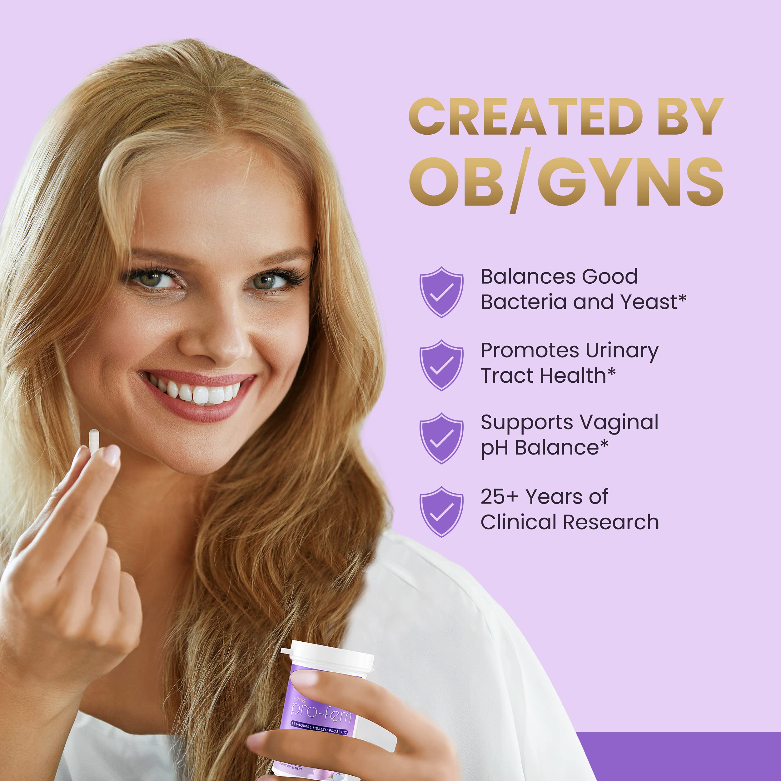 HPD Rx Pro-Fem #1 Vaginal Health Probiotic | Vaginal Probiotics | Clinically Proven to Promote Yeast & PH - AB Mystery