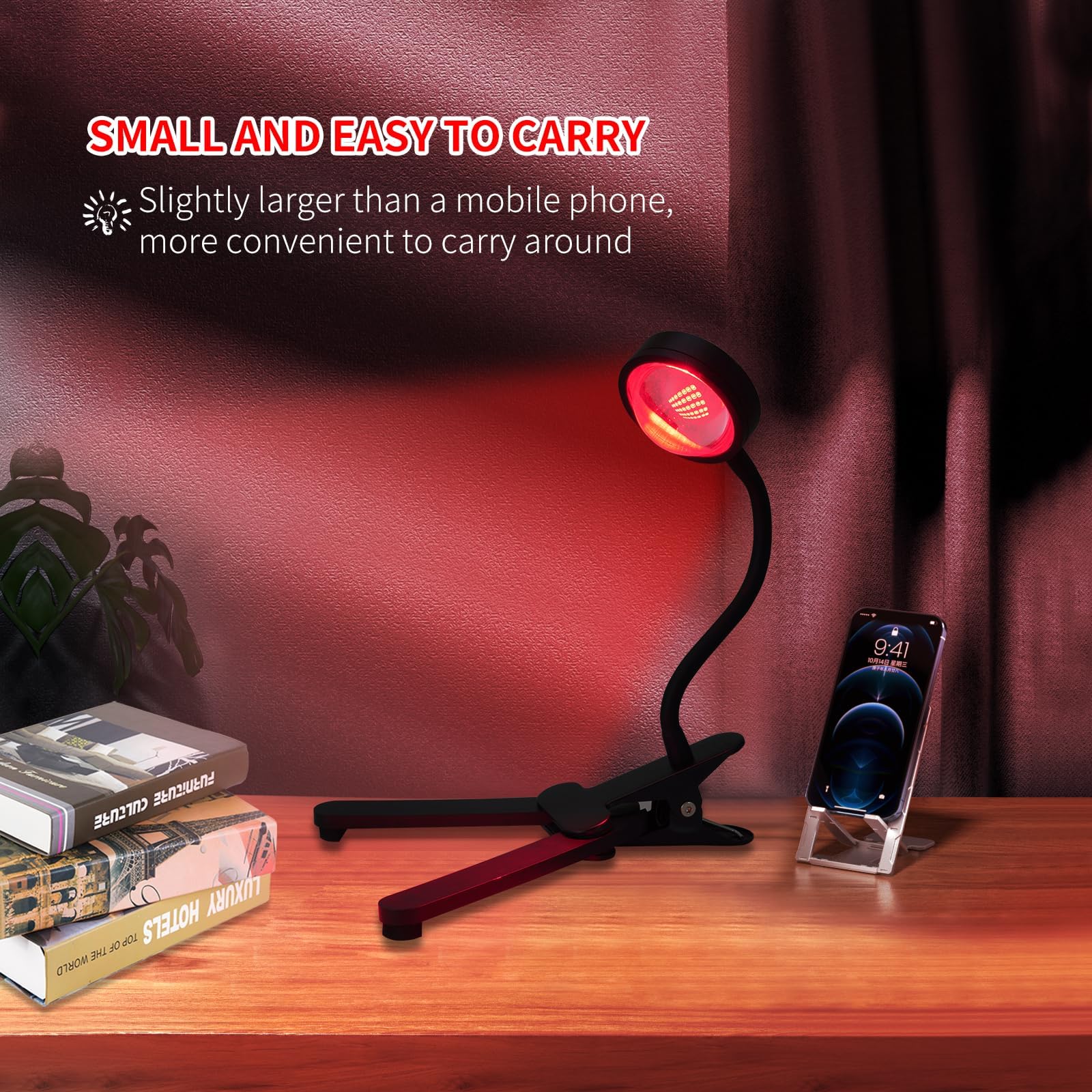 WTINTELL Red Light Therapy for Face, 660nm LED Red Light Therapy Light with Clip, Suitable - AB Mystery