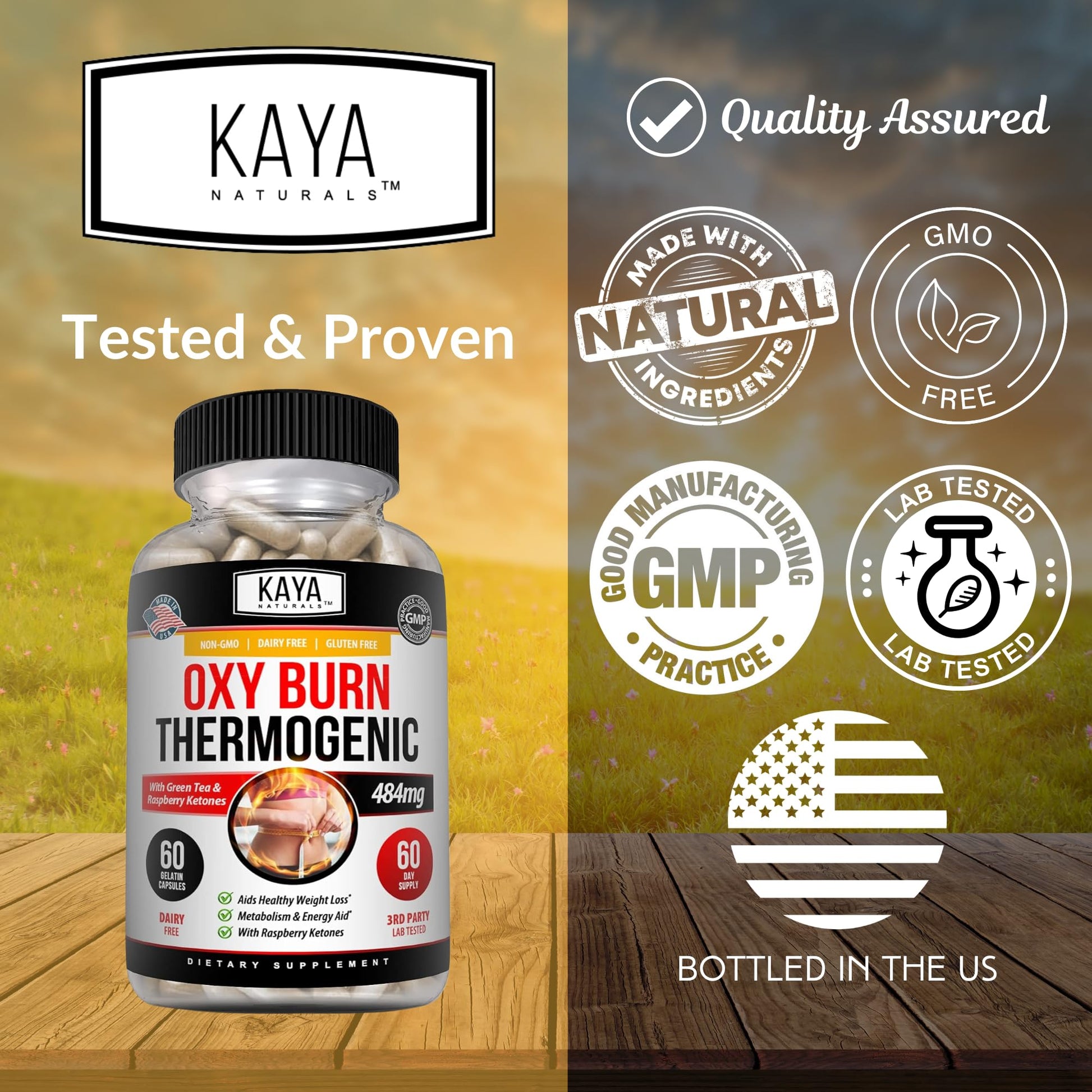 Kaya Naturals Oxy Burn - Weight Loss Pills for Women & Men - Appetite Suppressant - AB Mystery