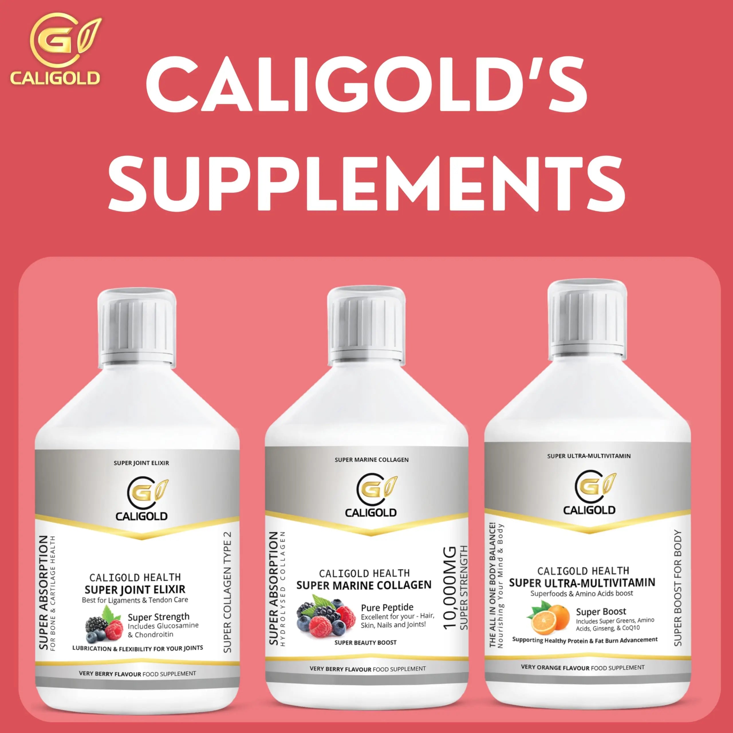 CALIGOLD Health Super Marine Collagen Liquid - Excellent for Hair, Skin, Nails and Joints - AB Mystery