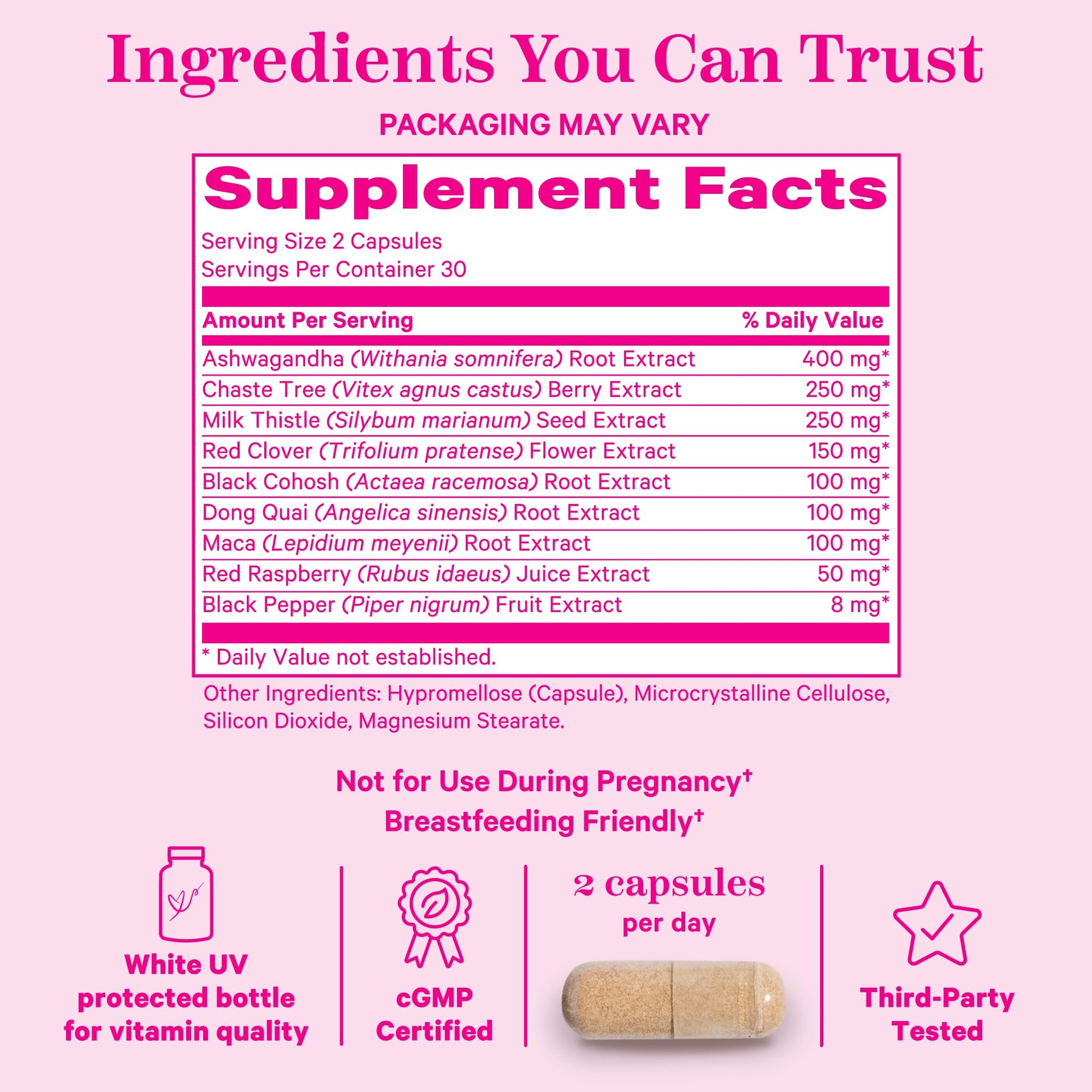 Pink Stork Menopause Supplements for Women - 9 Clinically-Studied Herbs for Perimenopause - AB Mystery