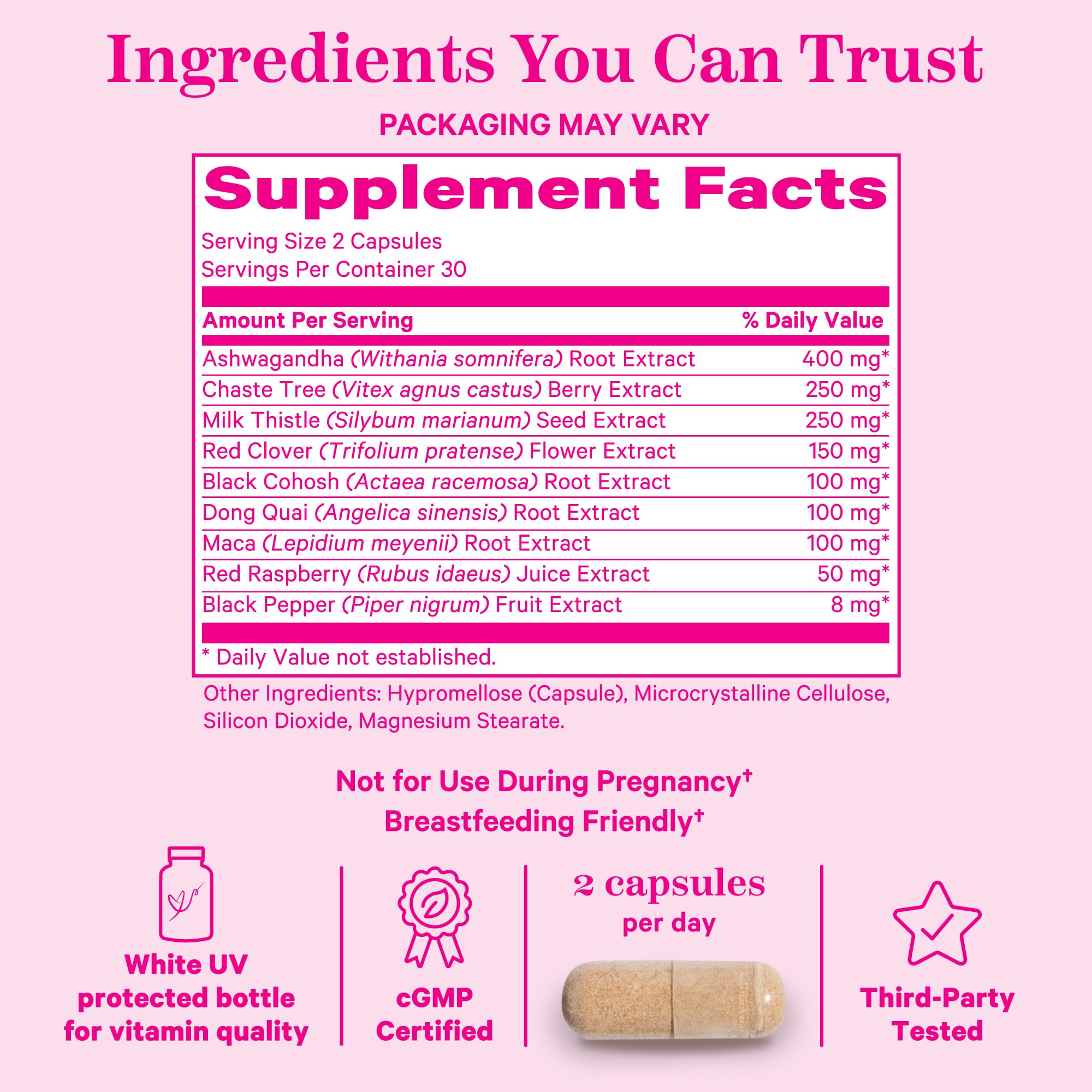 Pink Stork Menopause Supplements for Women - 9 Clinically-Studied Herbs for Perimenopause - AB Mystery