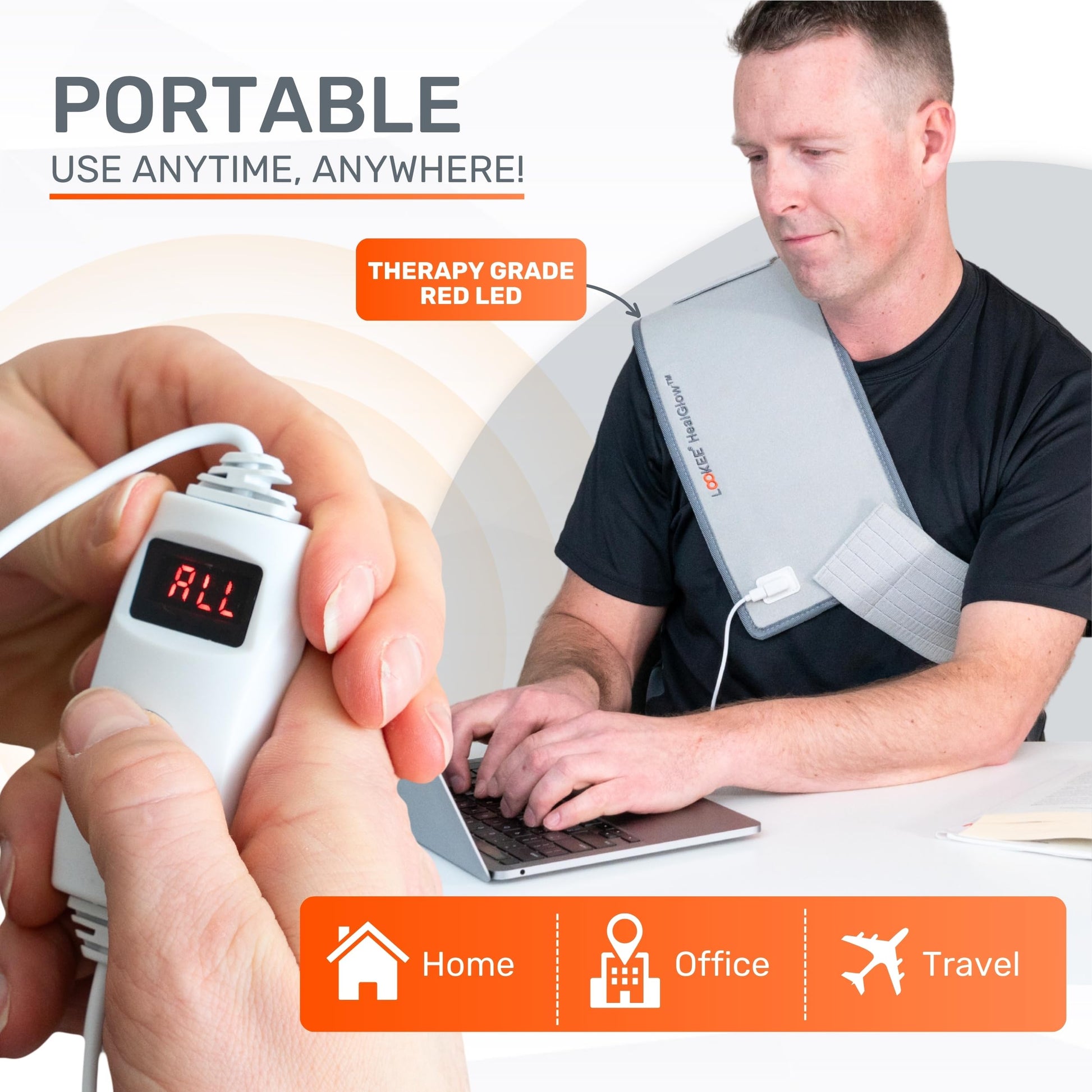 LOOKEE HealGlow Pro Medical Infrared & Red-Light Therapy Belt - LED Technology - 60W Powerful - AB Mystery