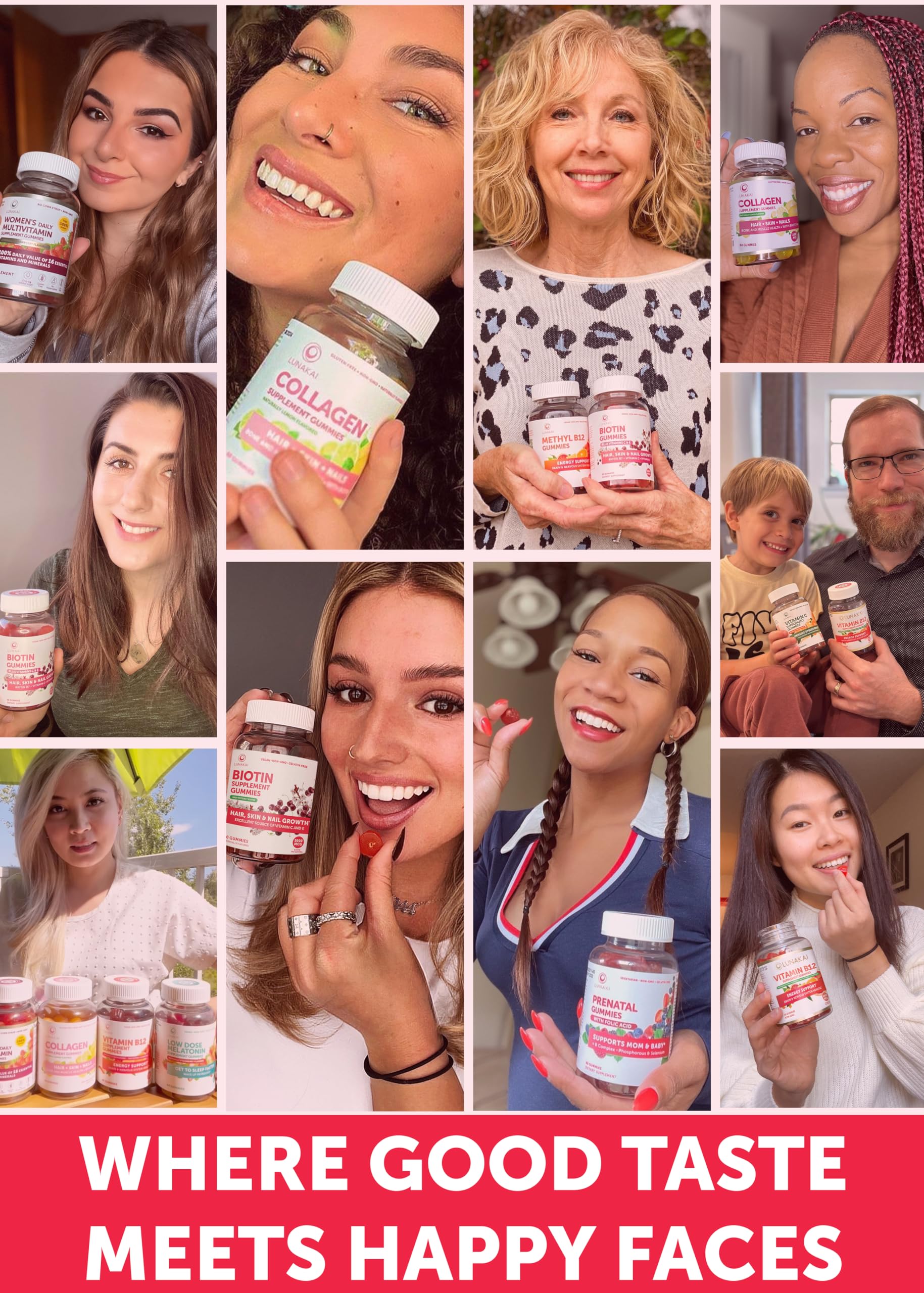 Prenatal Vitamins and Vitamin C Gummies Bundle - with Iron and Folic Acid, Chewable Multivitamin Lunakai