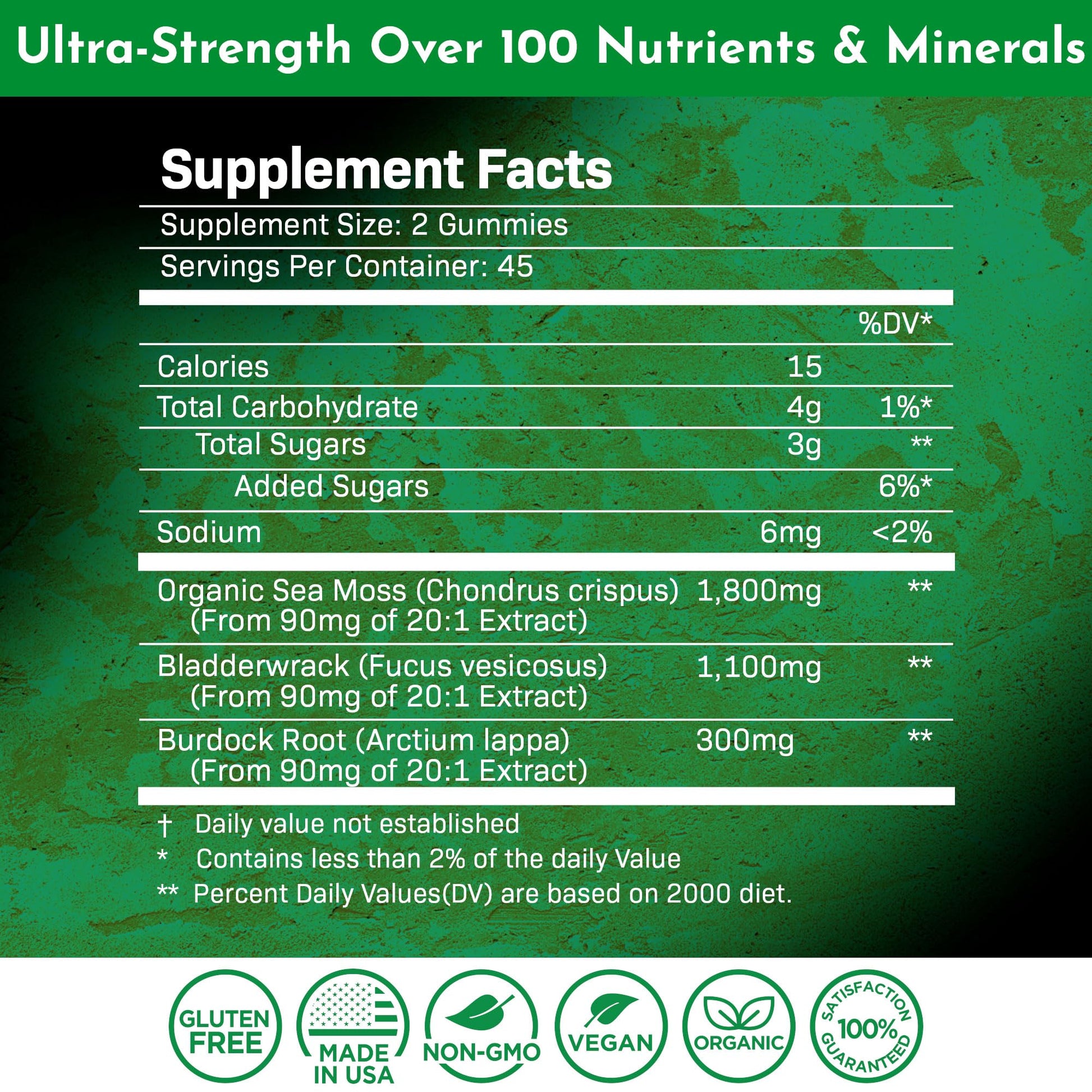 WELLNESS LABSRX Sea Moss Gummies, 3200mg Organic Seamoss, Irish Sea Moss - AB Mystery