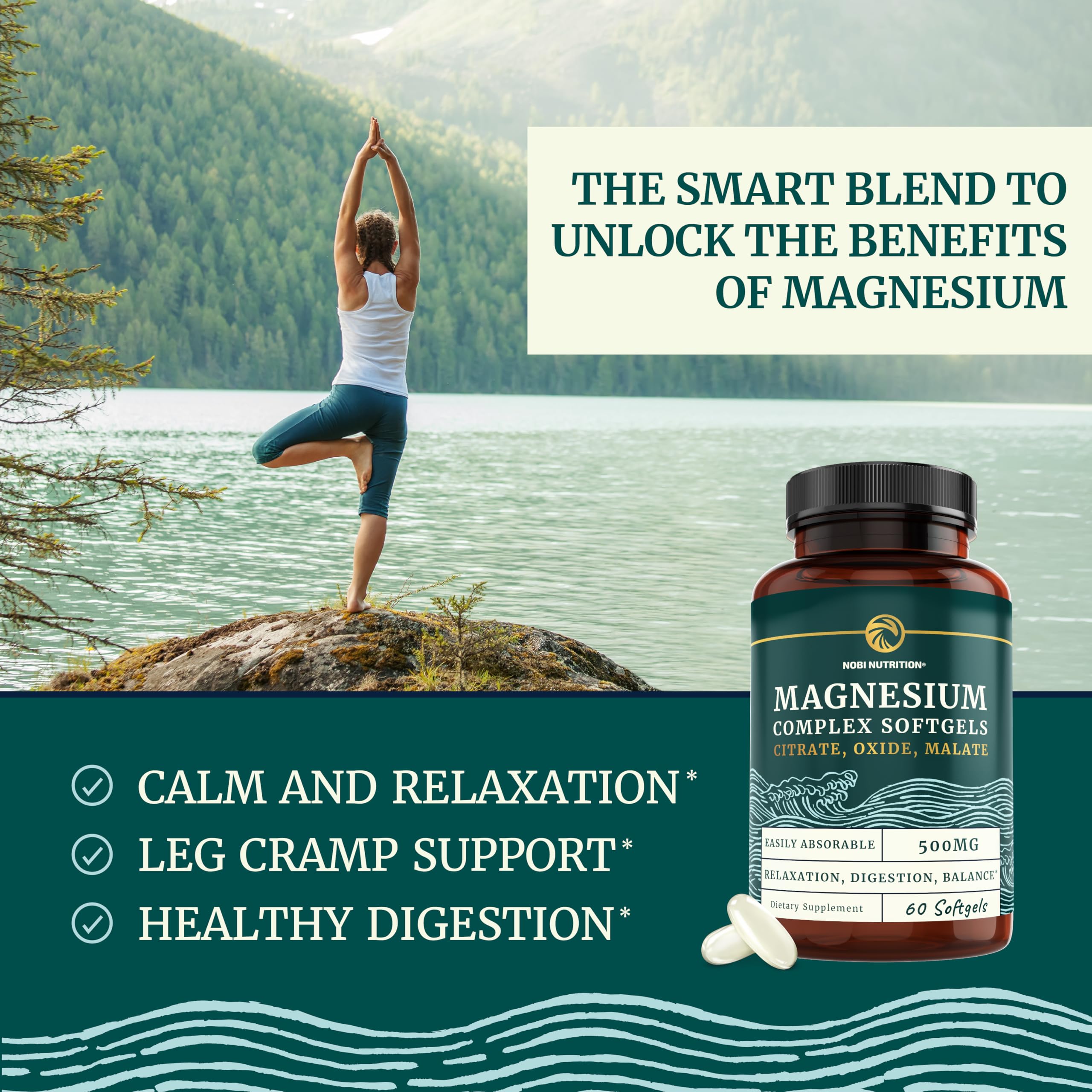 Triple Magnesium Softgels | Citrate, Malate, & Oxide | Highly Absorbable Magnesium - AB Mystery