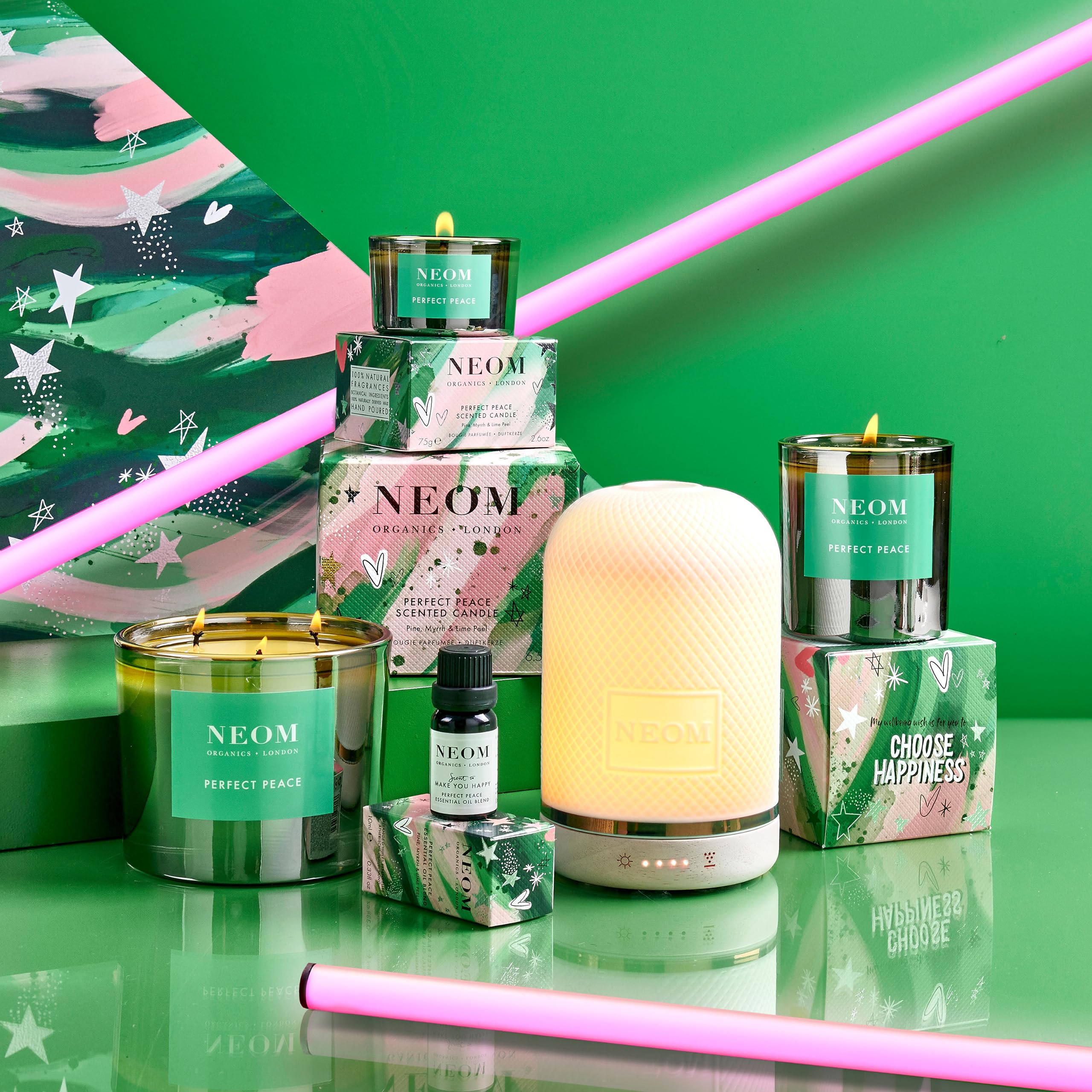 NEOM- Perfect Peace Luxury Scented Candle | Pine, Myrrh & Lime Peel | Christmas Gift… (1 Wick) - AB Mystery