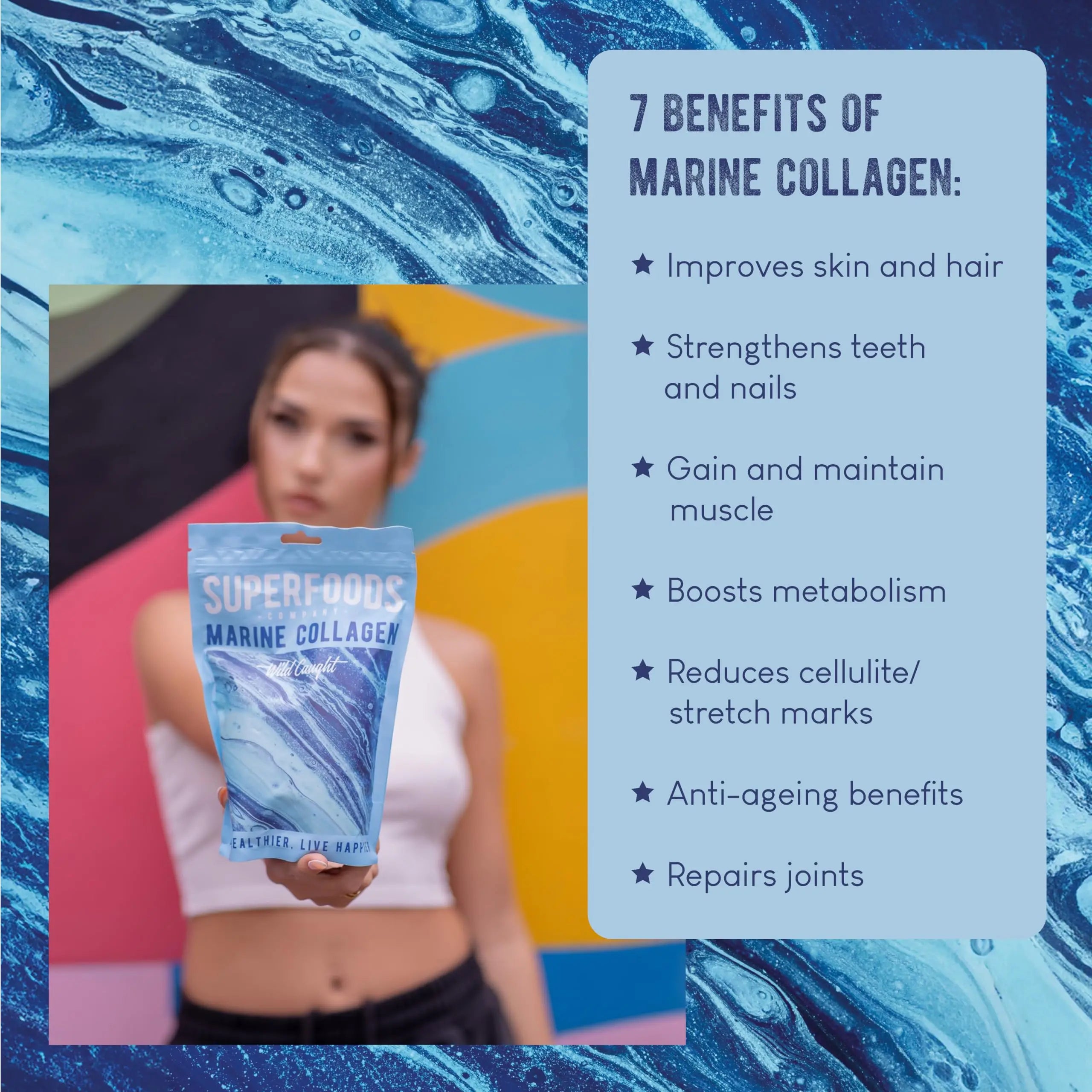 Superfoods Company - Hydrolysed Marine Collagen, Boosts Hair and Skin Health, Unflavoured Superfoods Company