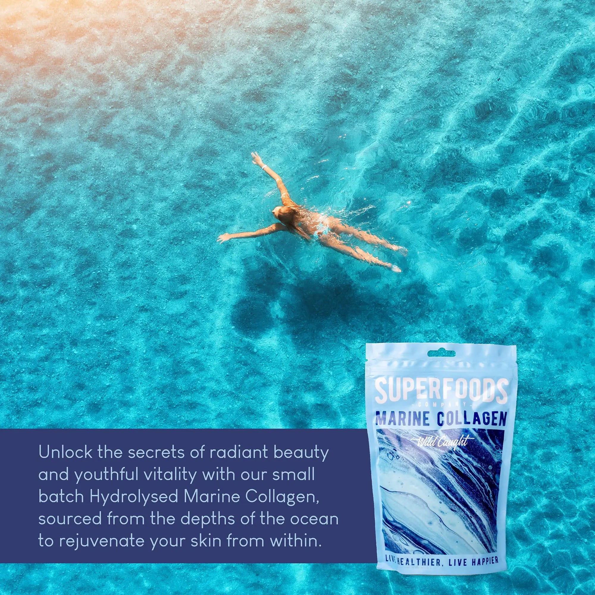 Superfoods Company - Hydrolysed Marine Collagen, Boosts Hair and Skin Health, Unflavoured Superfoods Company