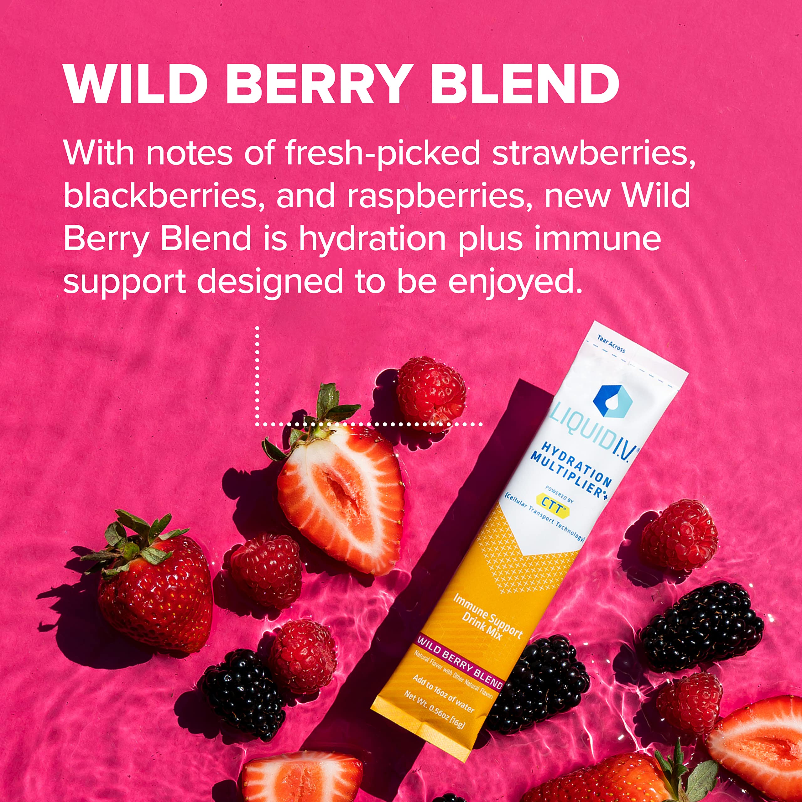 Liquid I.V. Hydration Multiplier + Immune Support -Wild Berry Blend - Hydration Powder - AB Mystery