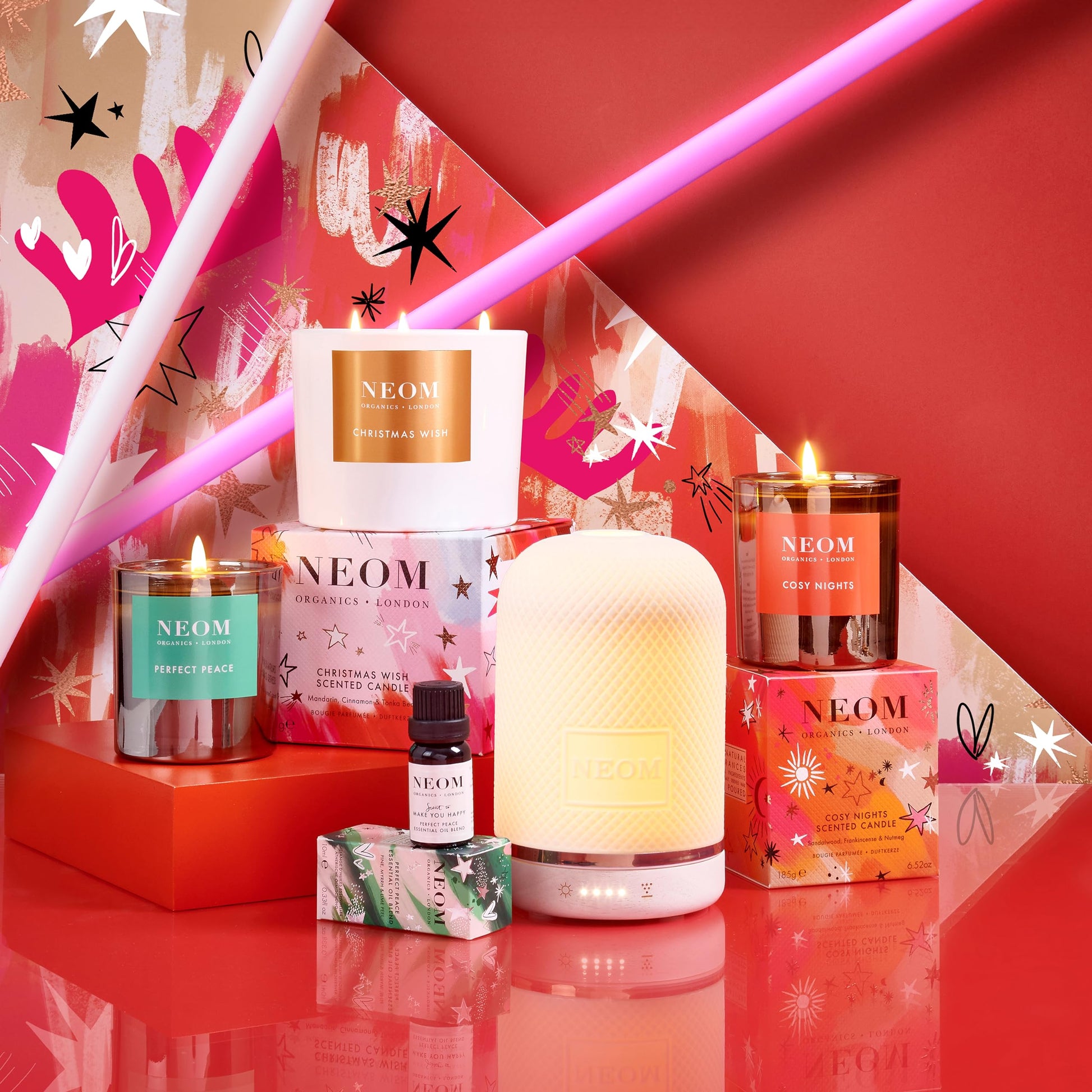 NEOM- Perfect Peace Luxury Scented Candle | Pine, Myrrh & Lime Peel | Christmas Gift… (1 Wick) - AB Mystery