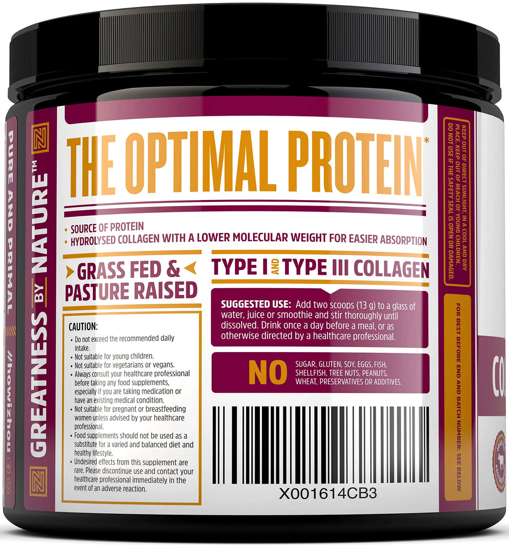 Collagen Powder 500g - Hydrolysed Collagen Peptides Powder - High Protein Bovine Collagen Supplement Nu U Nutrition