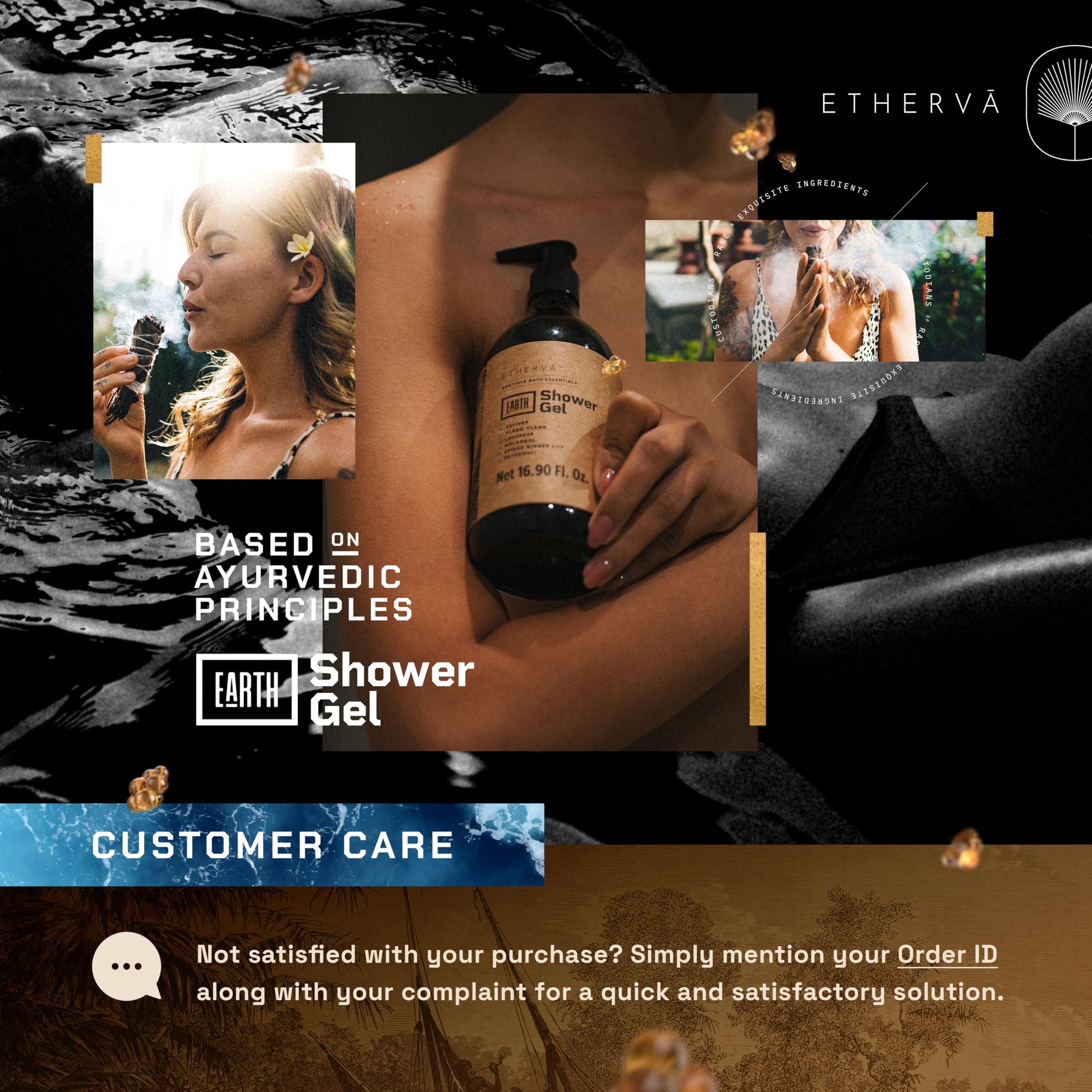 ETHERVA EARTH Body Wash for Men & Women | Patchouli, Vetiver, Incense, Virgin Coconut Oil - AB Mystery