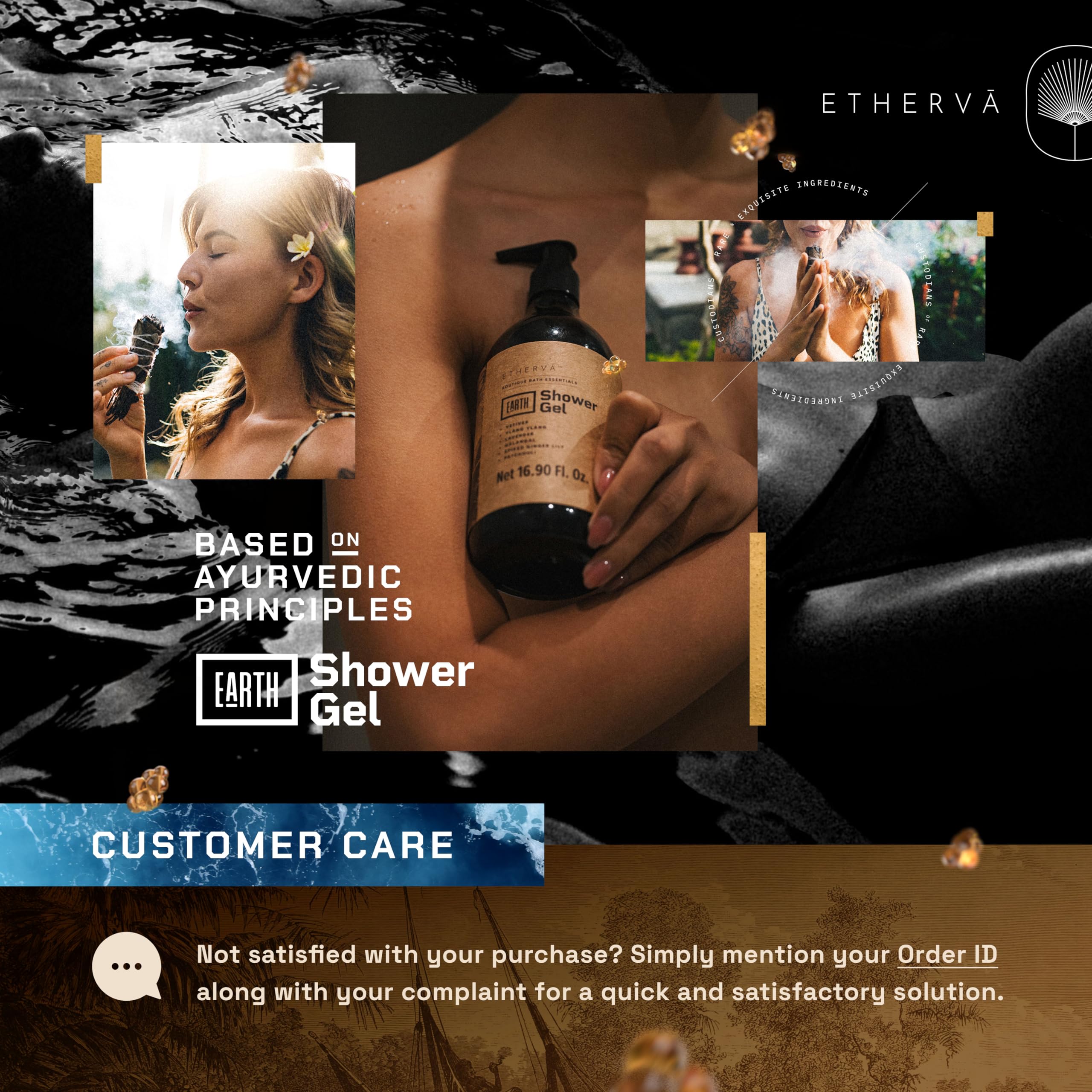 ETHERVA EARTH Body Wash for Men & Women | Patchouli, Vetiver, Incense, Virgin Coconut Oil - AB Mystery