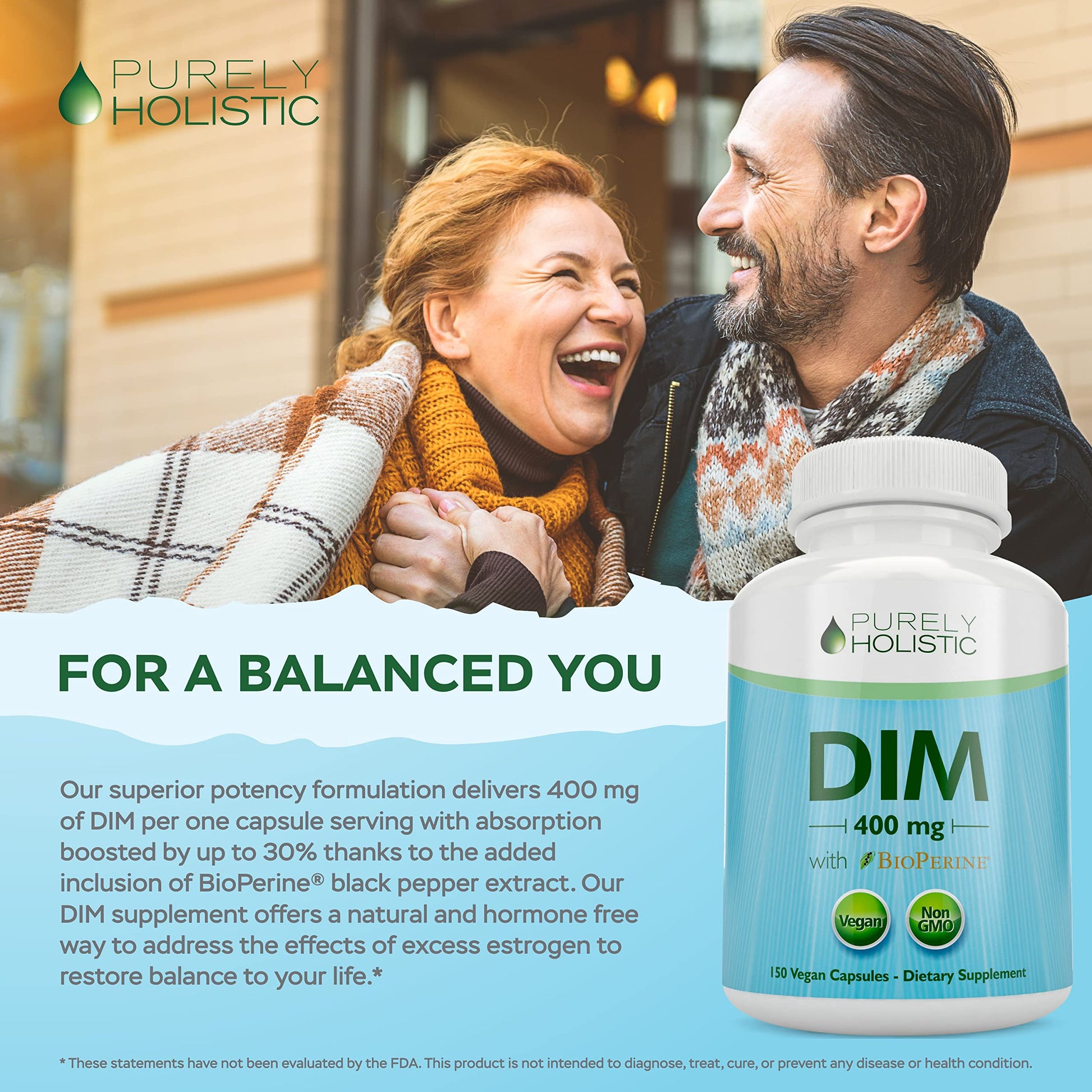 DIM Supplement 400mg Plus Bioperine - 150 Vegan Capsules - 5 Month Supply - Hormone Balance - AB Mystery