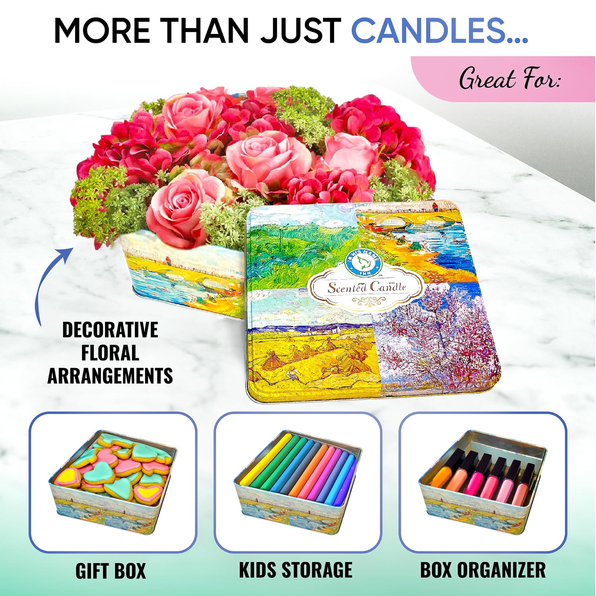 Scented Candles Gift for Women, 4 Pack, Reusable Tin Box, Luxury Candles for Home - AB Mystery