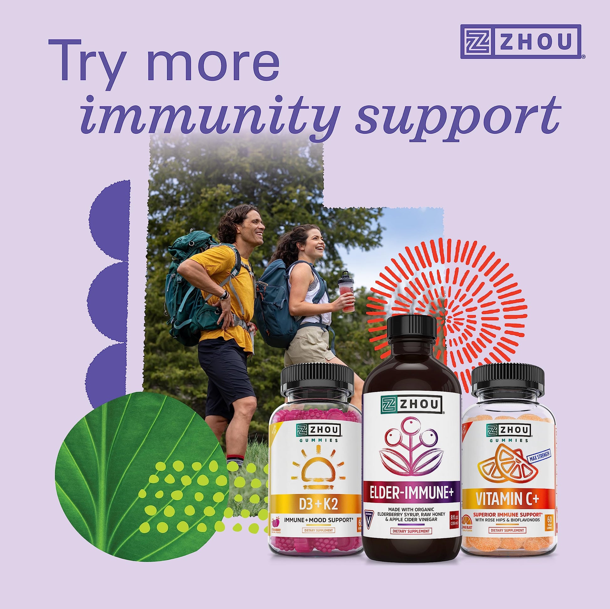 Zhou Nutrition Elder-Mune Sambucus Elderberry Gummies with Zinc and Vitamin C - AB Mystery