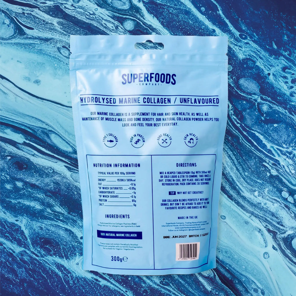 Superfoods Company - Hydrolysed Marine Collagen, Boosts Hair and Skin Health, Unflavoured Superfoods Company