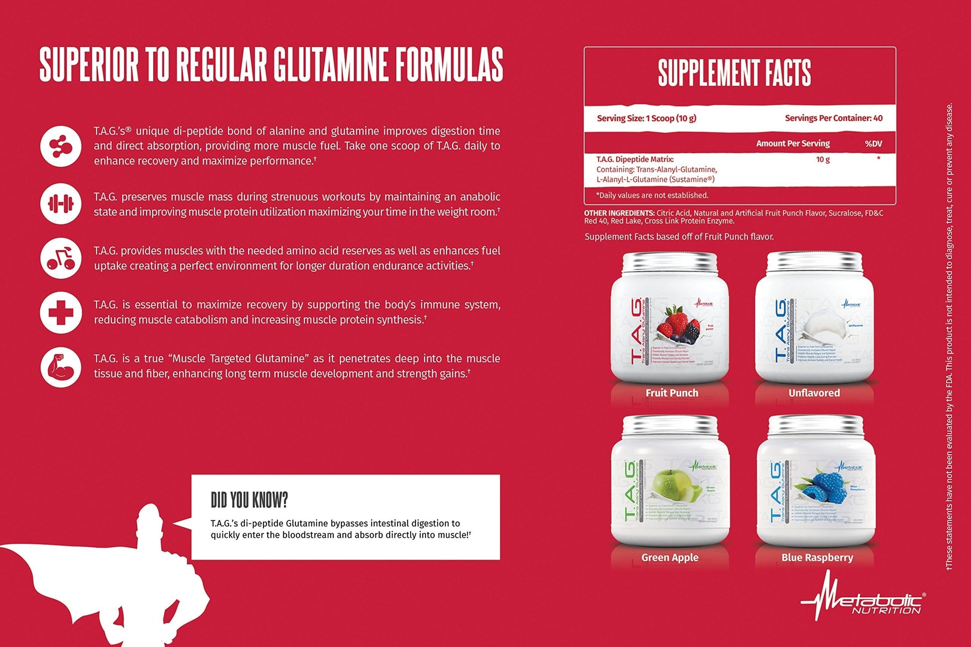 Metabolic Nutrition, TAG, Trans Alanyl Glutamine, 100% L-Glutamine Peptide Powder - AB Mystery