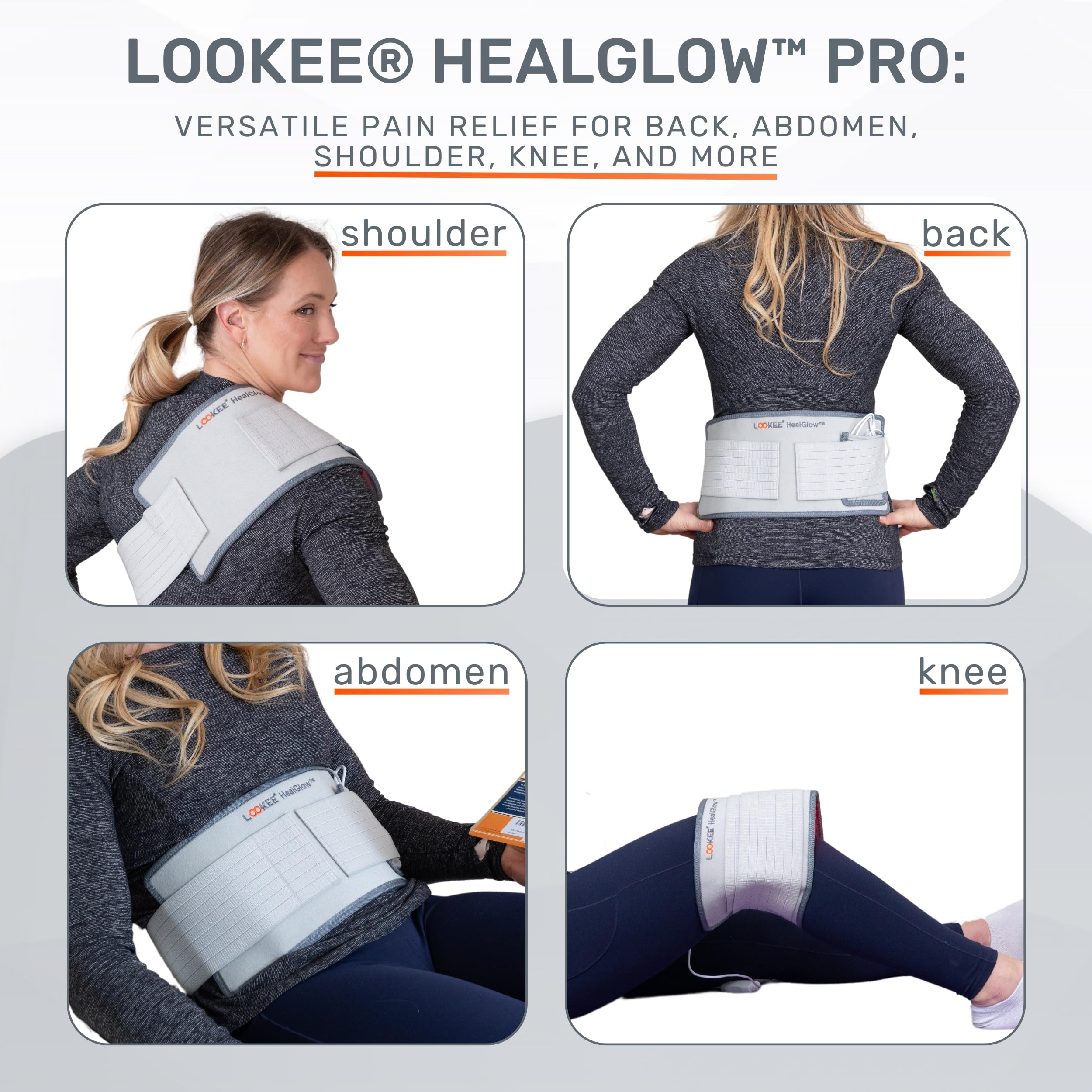LOOKEE HealGlow Pro Medical Infrared & Red-Light Therapy Belt - LED Technology - 60W Powerful - AB Mystery