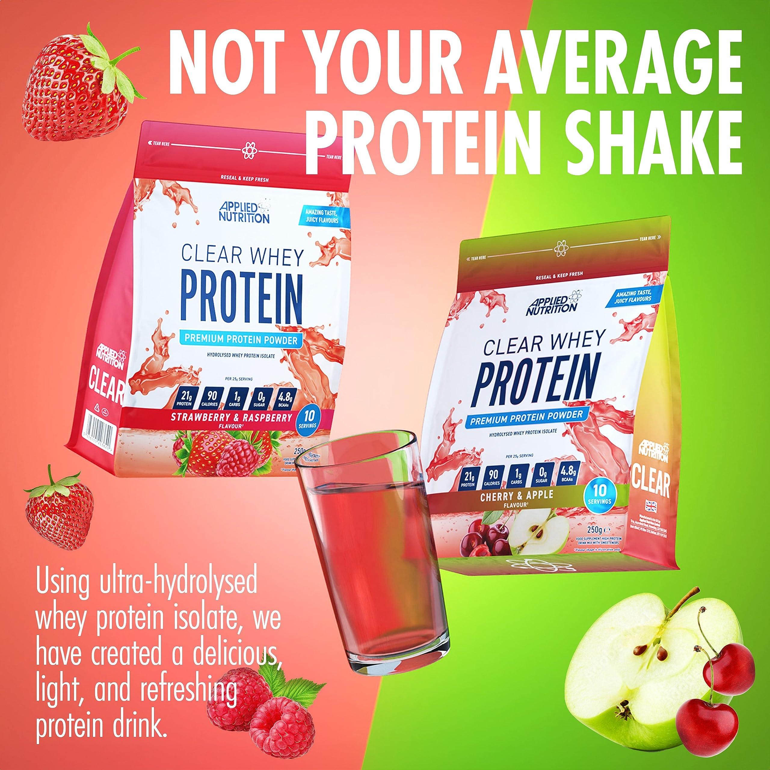 Applied Nutrition Clear Whey Isolate - Whey Protein Isolate, Refreshing High Protein Powder Applied Nutrition