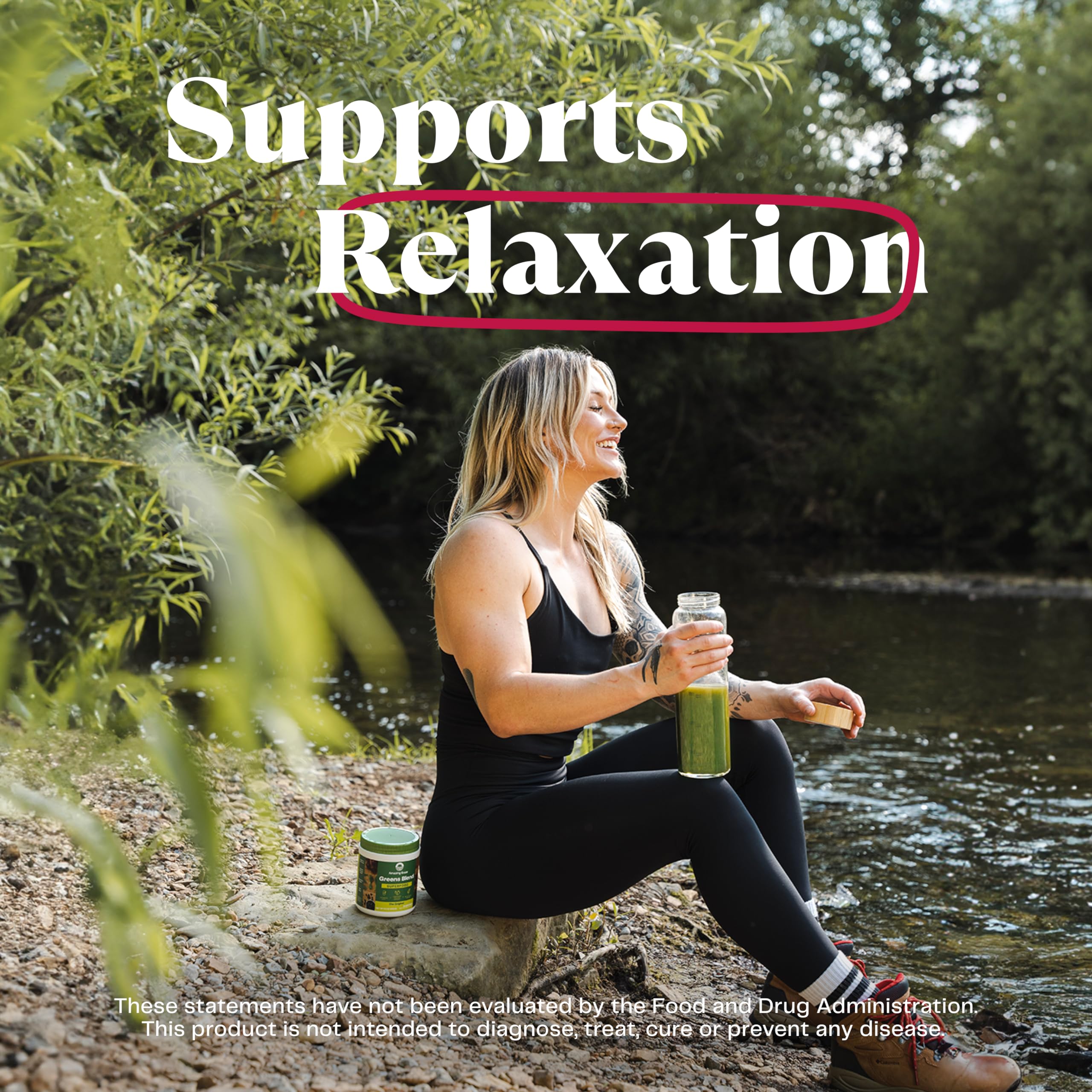 Amazing Grass Greens Blend Mood: Super Greens Powder Smoothie Mix for Mood, Relaxat - AB Mystery