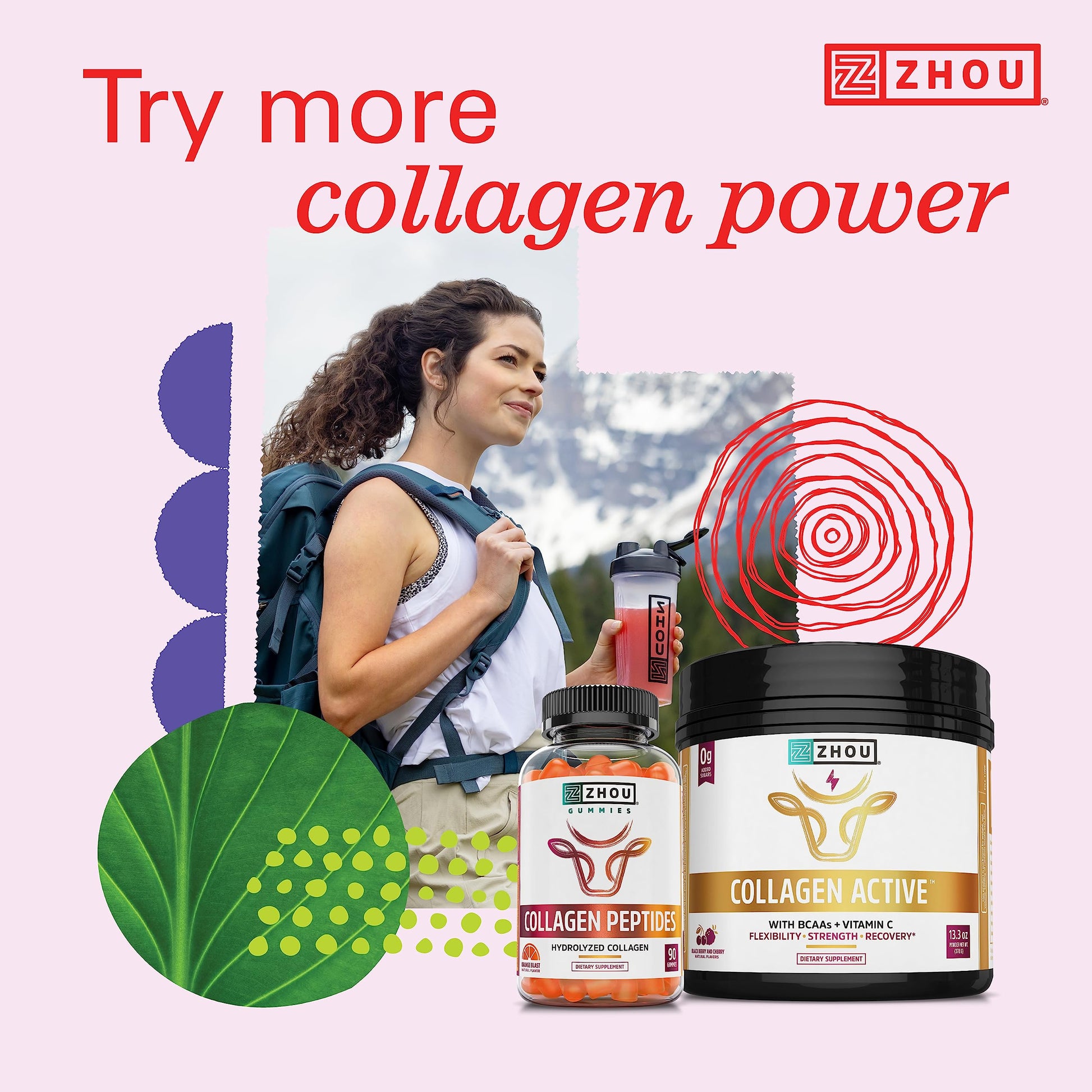 Zhou Collagen Peptides Hydrolyzed Protein Powder – Grass Fed, Pasture Raised, Unflavored - AB Mystery