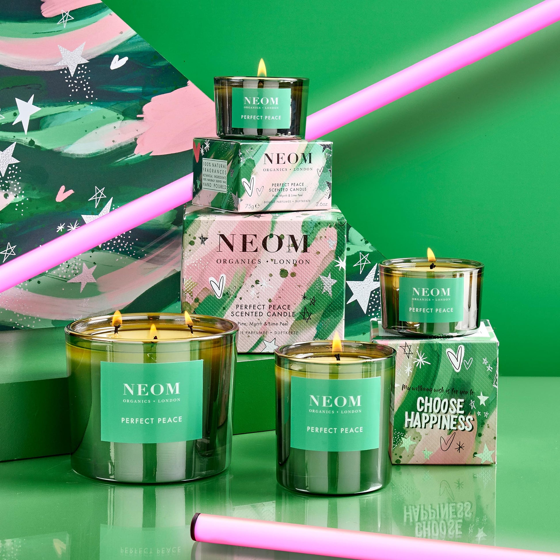 NEOM- Perfect Peace Luxury Scented Candle | Pine, Myrrh & Lime Peel | Christmas Gift… (1 Wick) - AB Mystery