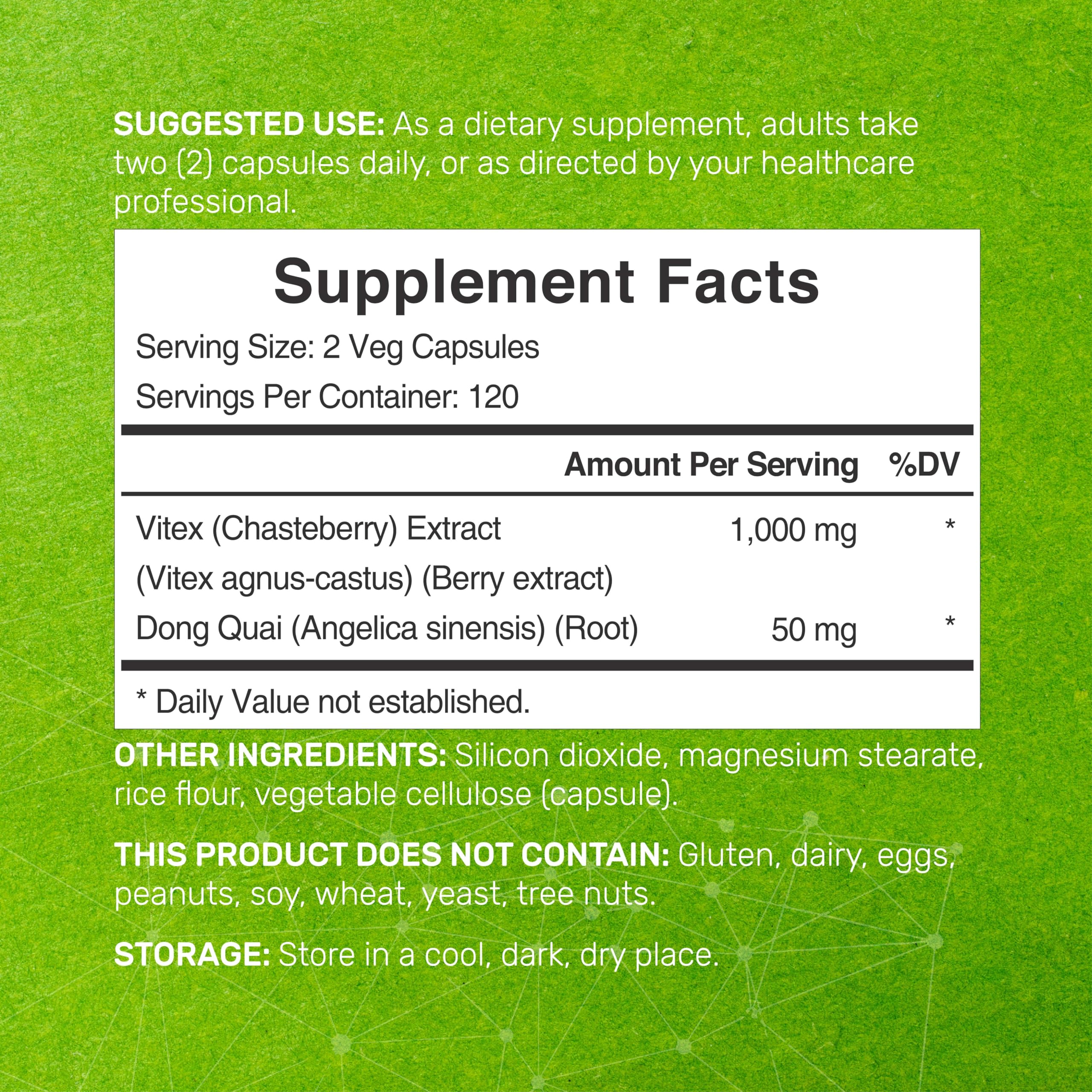 Vitex Supplement for Women – Vitex Chasteberry Supplement 1000mg Per Serving Plus Dong Quai Root - AB Mystery