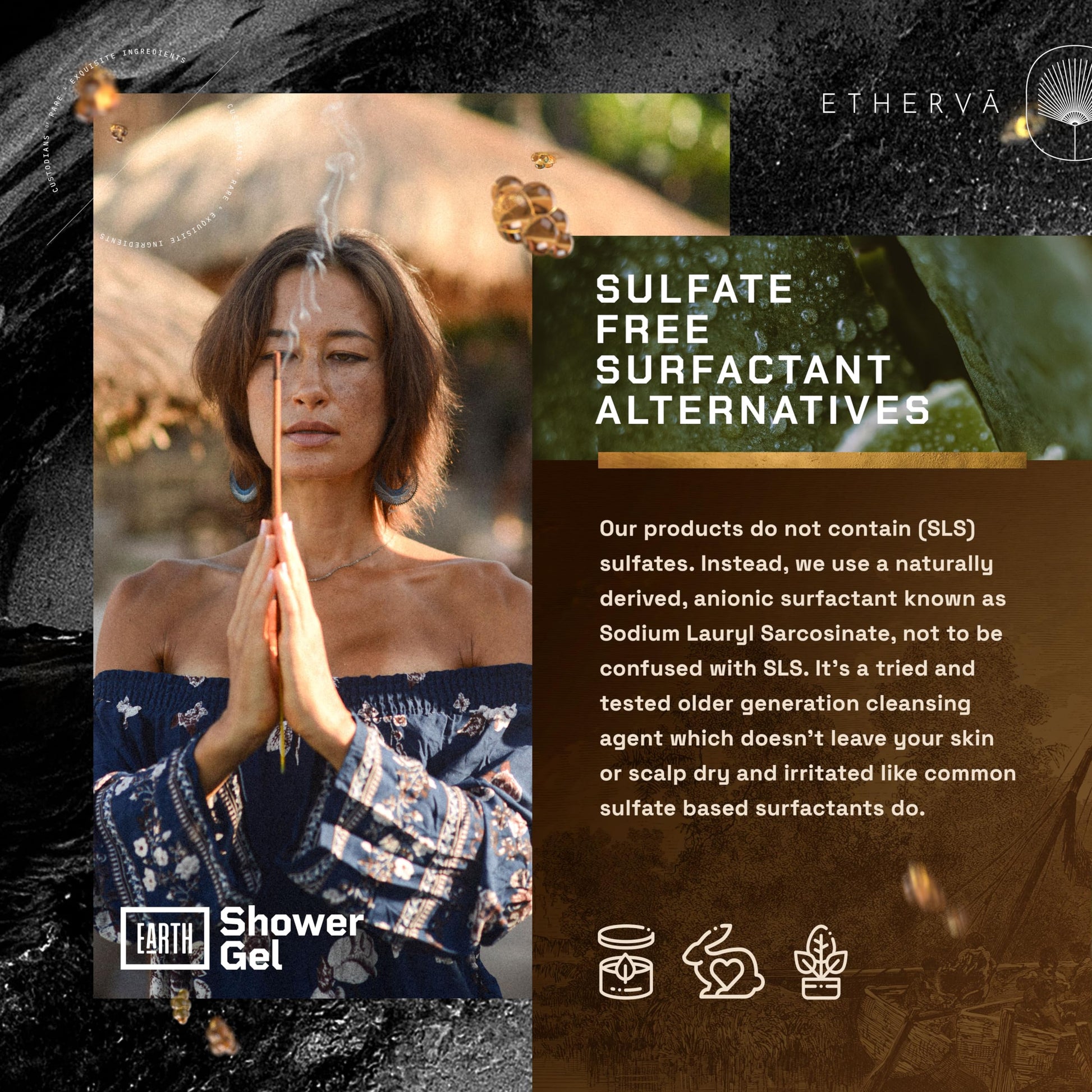 ETHERVA EARTH Body Wash for Men & Women | Patchouli, Vetiver, Incense, Virgin Coconut Oil - AB Mystery