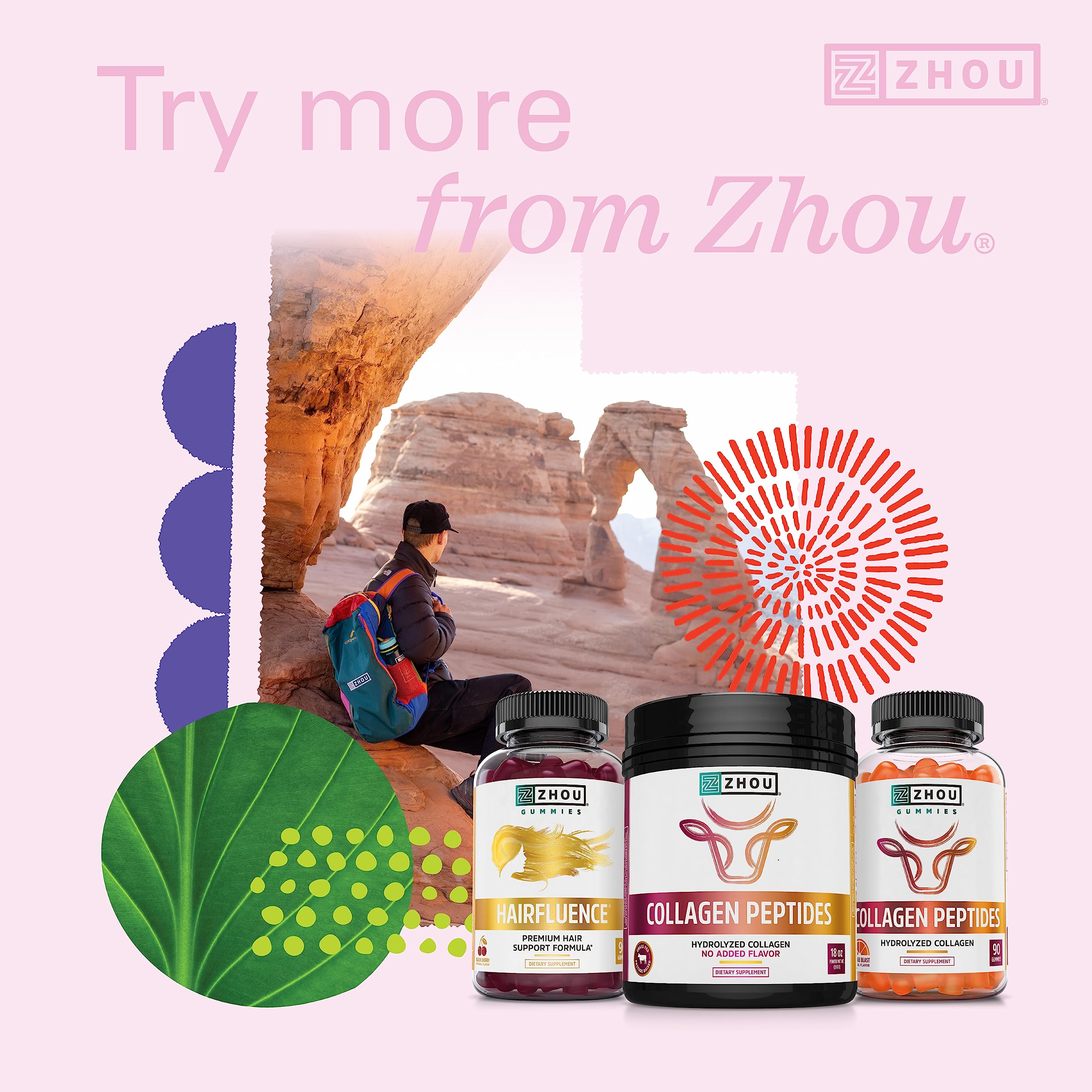 Zhou Hairfluence, Hair Growth Supplement with Biotin 5000mcg, Collagen, Keratin, - AB Mystery