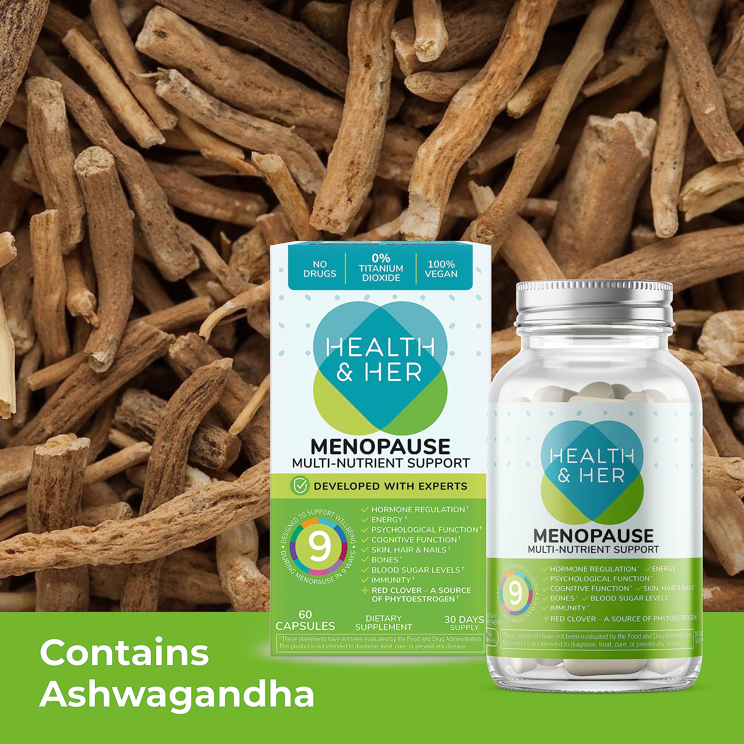 Health & Her Menopause Supplements For Women, Multi-Nutrient, Menopause Support - AB Mystery