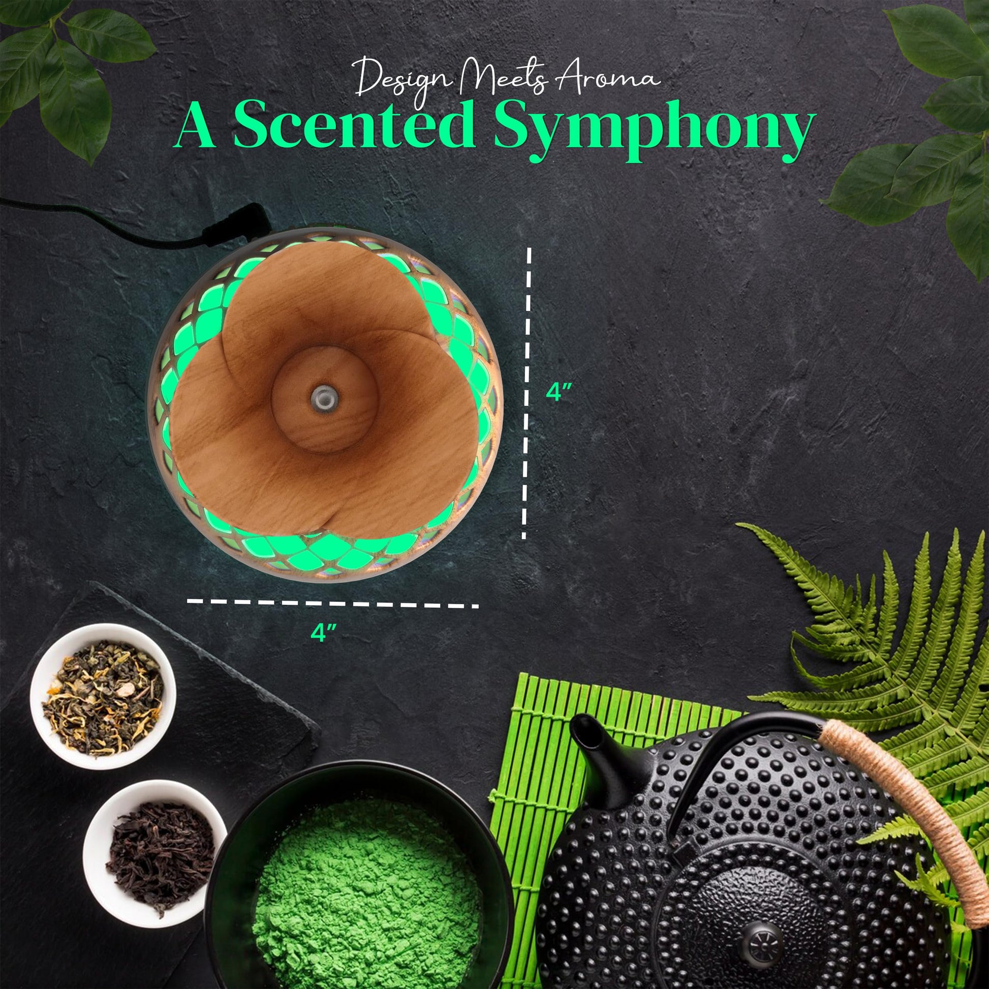 Aroma Diffuser for Essential Oils, Ultrasonic Aromatherapy Flower Oil Diffuser, Modern Cool Mist - AB Mystery