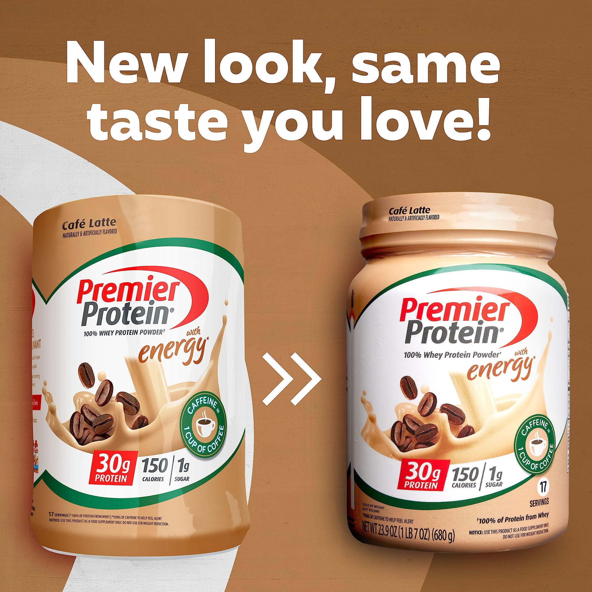 Premier Protein Powder, Cafe Latte , 30g Protein, 1g Sugar, 100% Whey Protein - AB Mystery