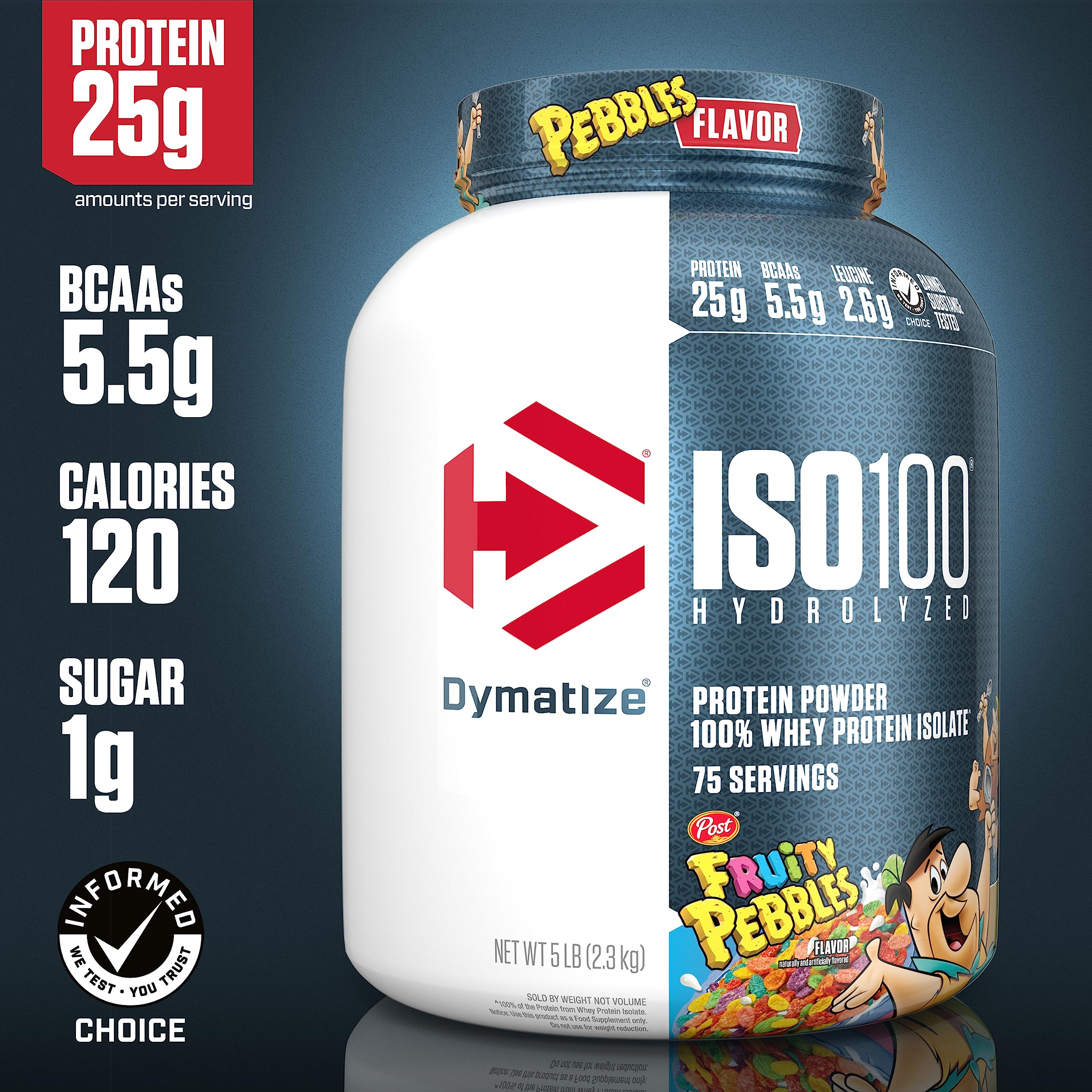Dymatize ISO100 Hydrolyzed Protein Powder, 100% Whey Isolate, 25g of Protein, 5.5g - AB Mystery