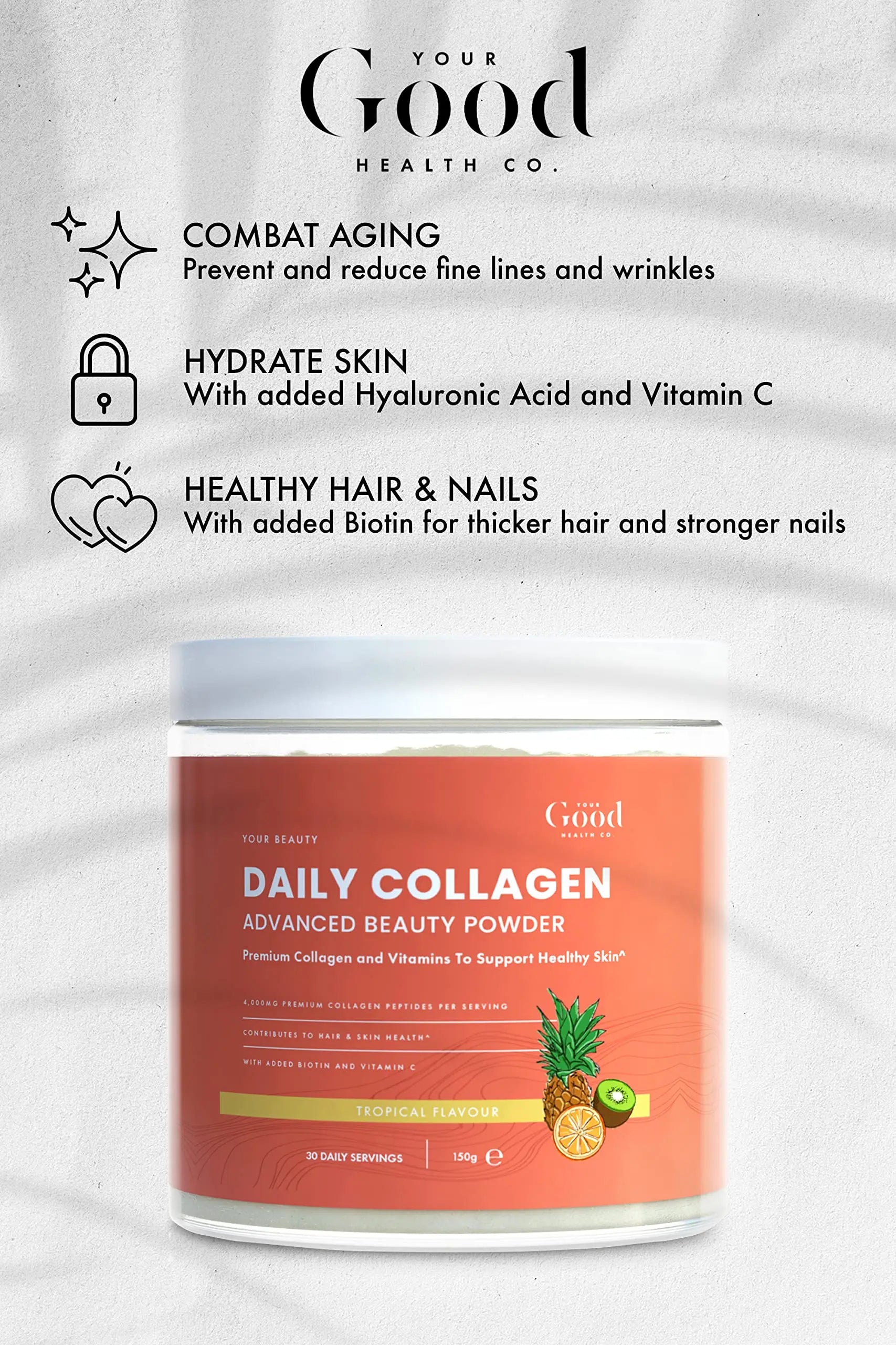 Your Good Health Co. – Your Beauty Premium Collagen Powder, Tropical | 150g - AB Mystery