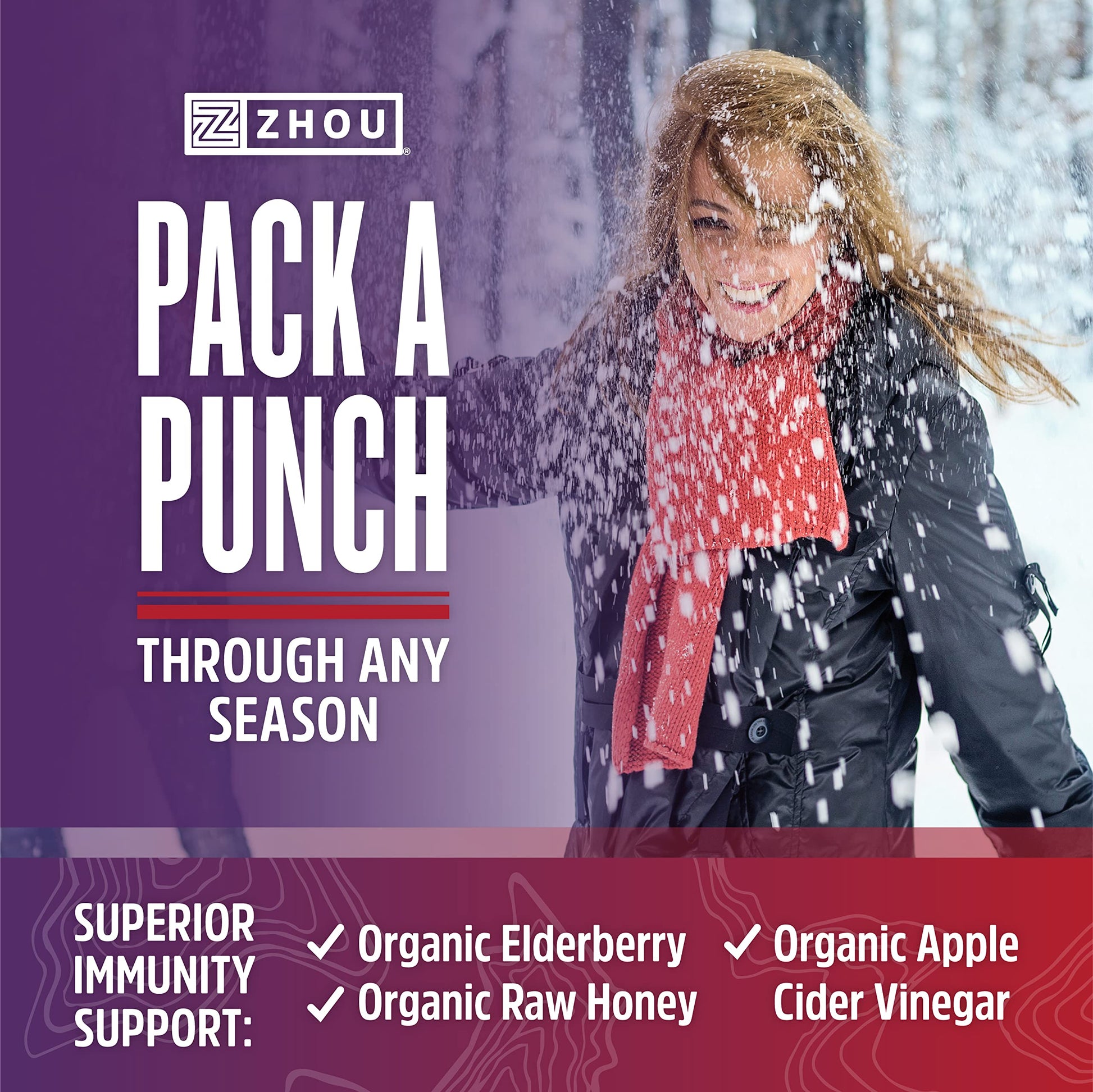 Zhou Nutrition Elderberry Syrup, Immune System Booster with Organic Elderberry Syrup - AB Mystery